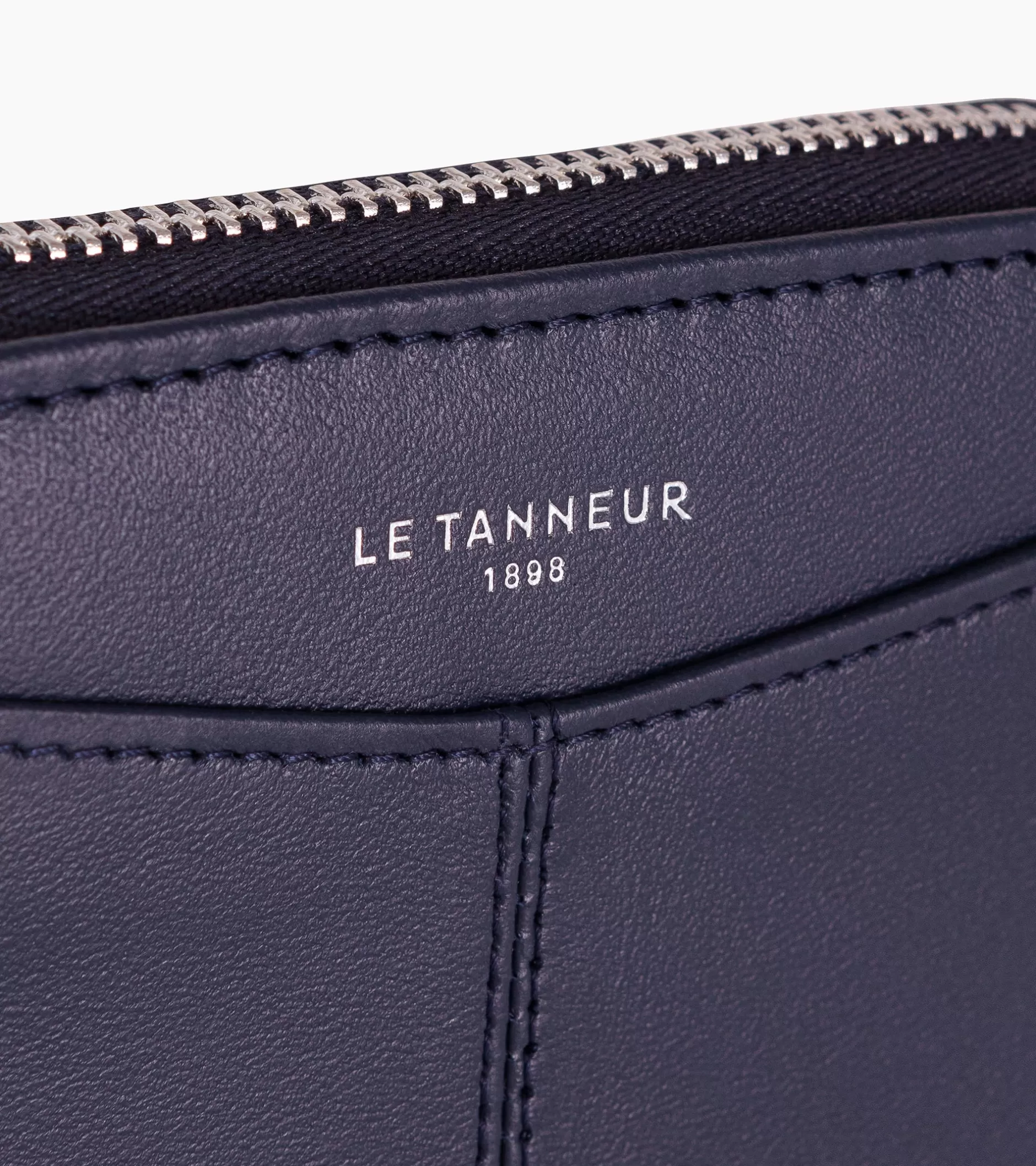 Femme Le Tanneur Porte monnaie zippé avec porte cartes amovible Charlotte en cuir lisse - Twilight Blue
