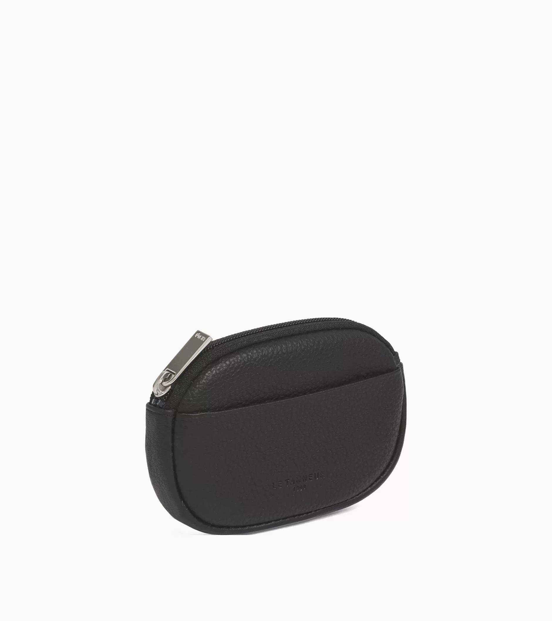 Homme Le Tanneur Porte monnaie zippé Charles en cuir grainé - Black