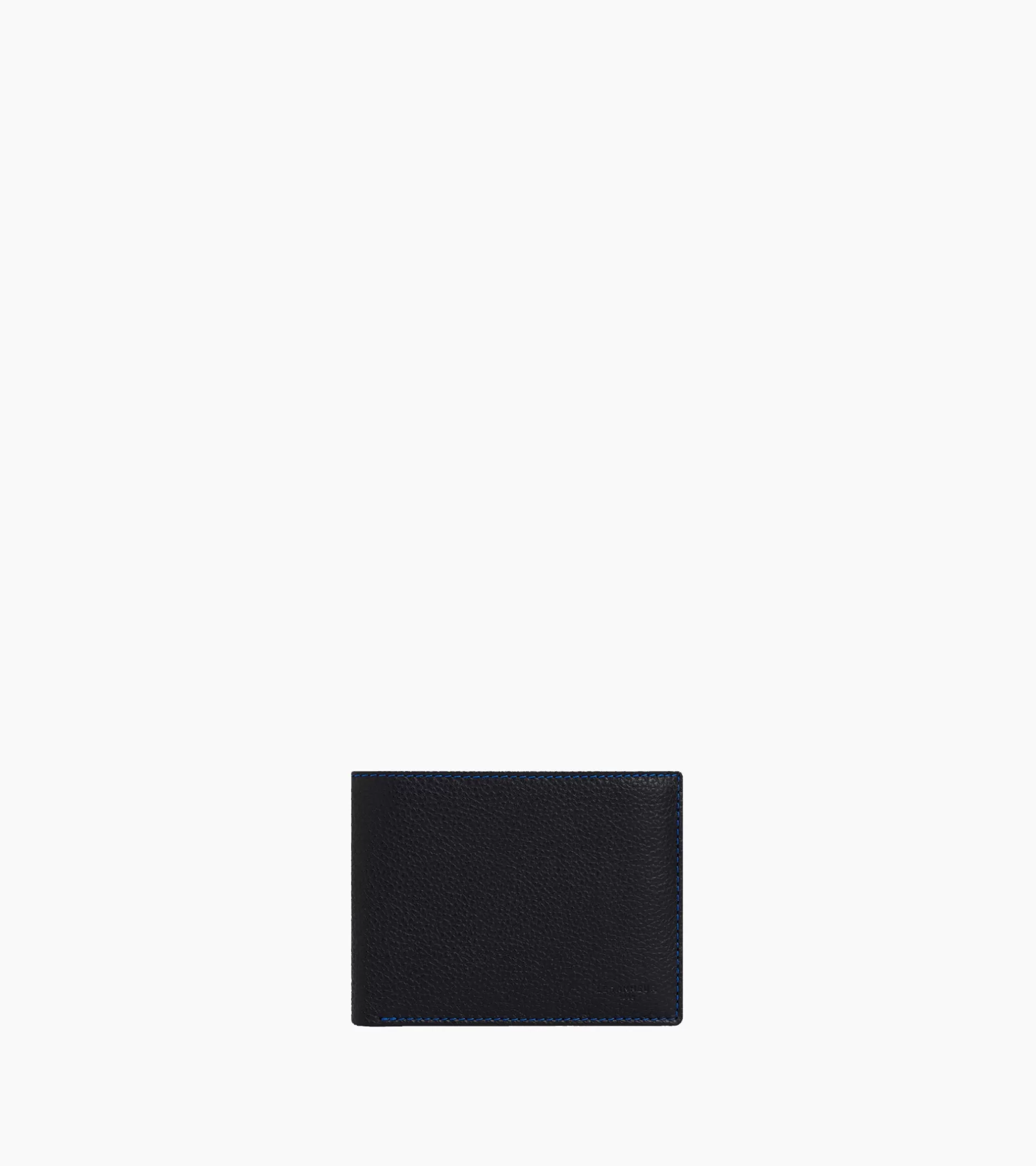 Homme Le Tanneur Portefeuille à rabat 2 volets Charles en cuir grainé - Black Le Bleu
