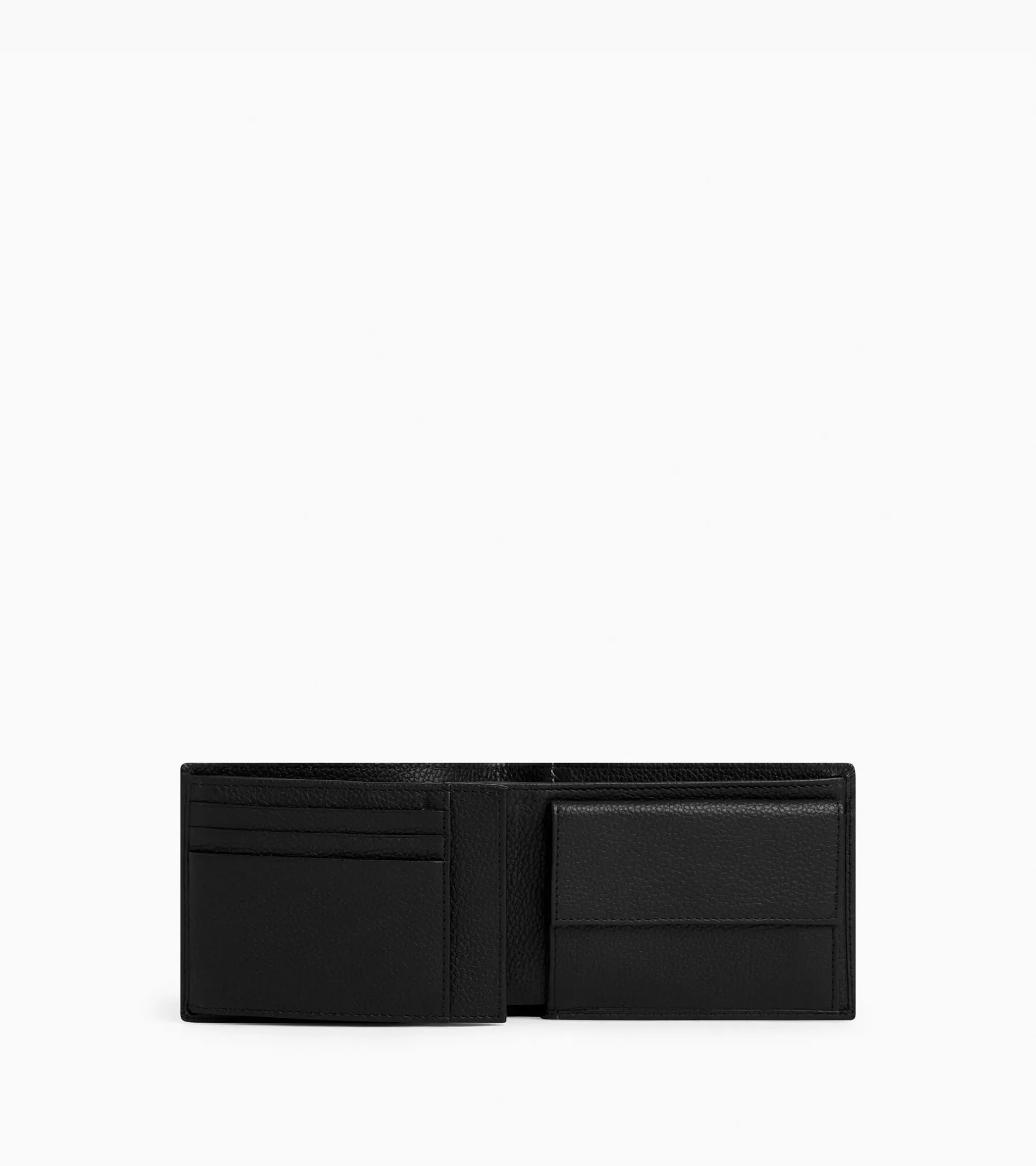 Homme Le Tanneur Portefeuille à rabat 2 volets Charles en cuir grainé - Black Le Bleu