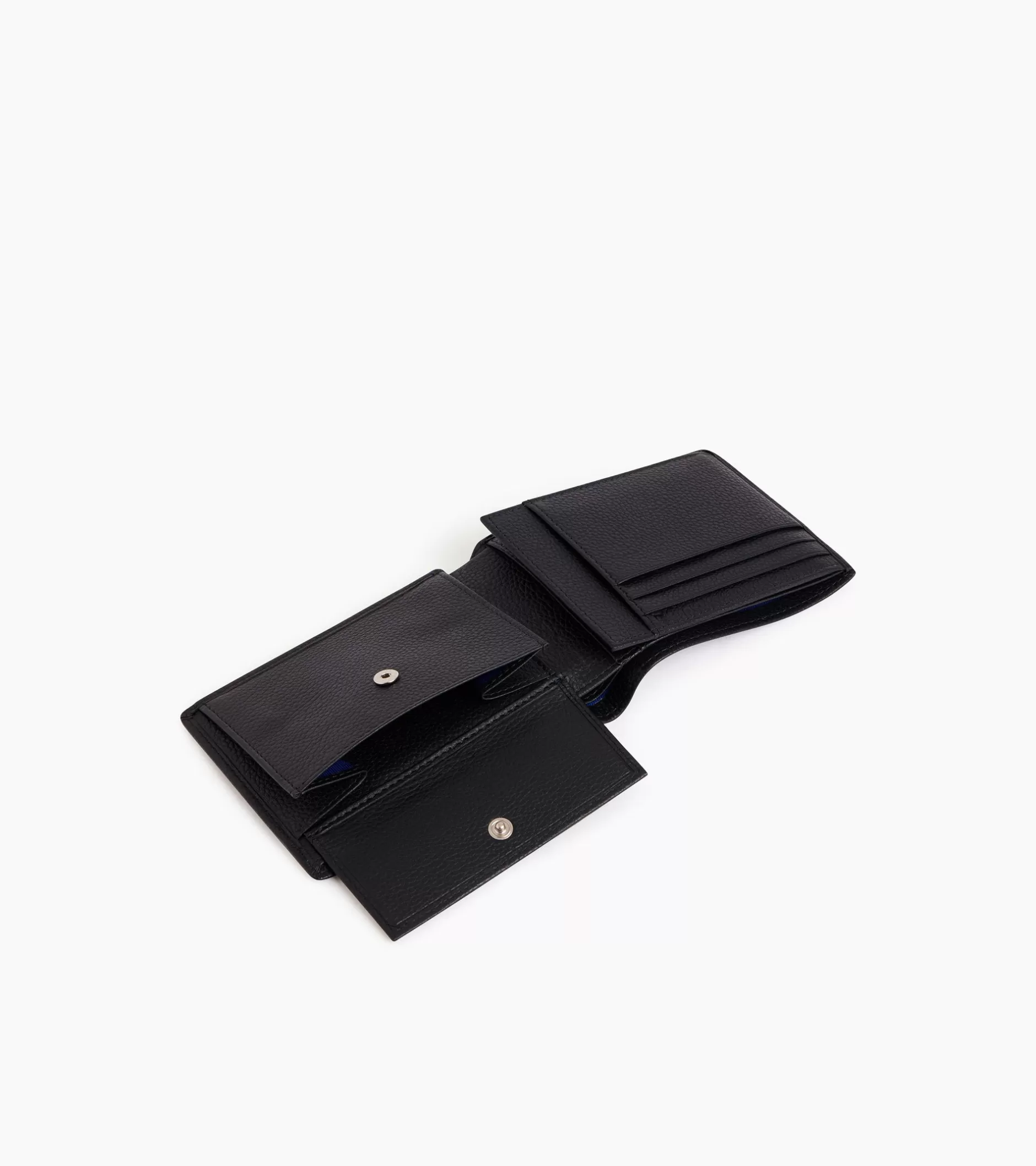 Homme Le Tanneur Portefeuille à rabat 2 volets Charles en cuir grainé - Black Le Bleu