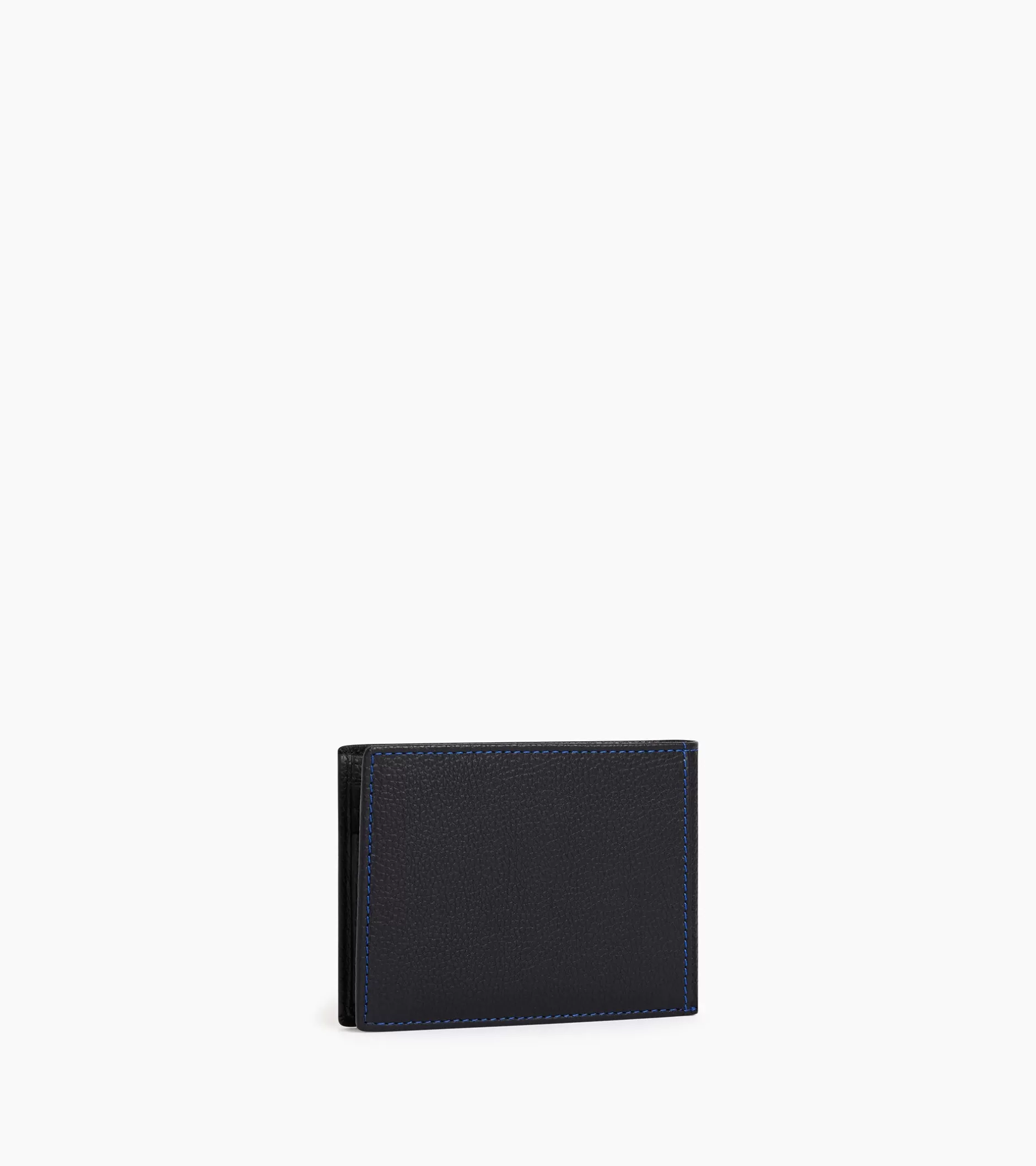 Homme Le Tanneur Portefeuille à rabat 2 volets Charles en cuir grainé - Black Le Bleu