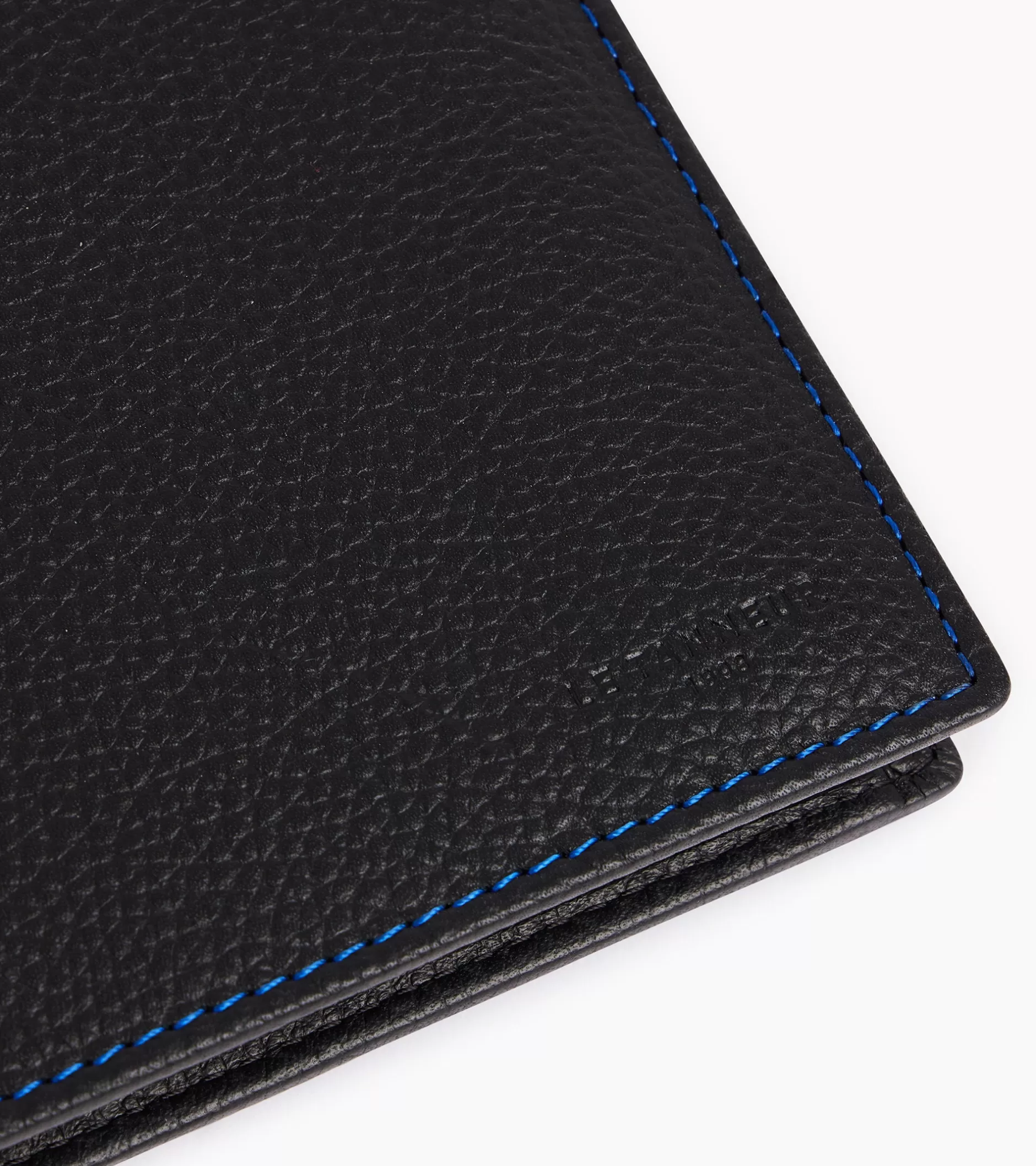 Homme Le Tanneur Portefeuille à rabat 2 volets Charles en cuir grainé - Black Le Bleu