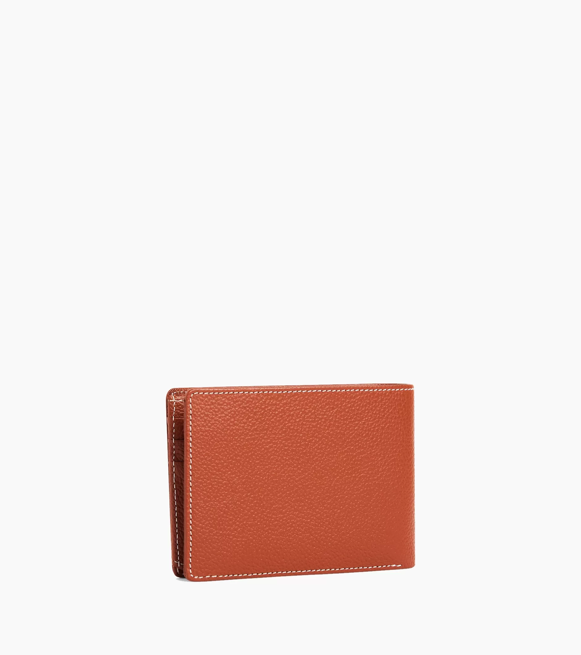 Homme Le Tanneur Portefeuille à rabat 2 volets Emile en cuir grainé - Mahogany Brown
