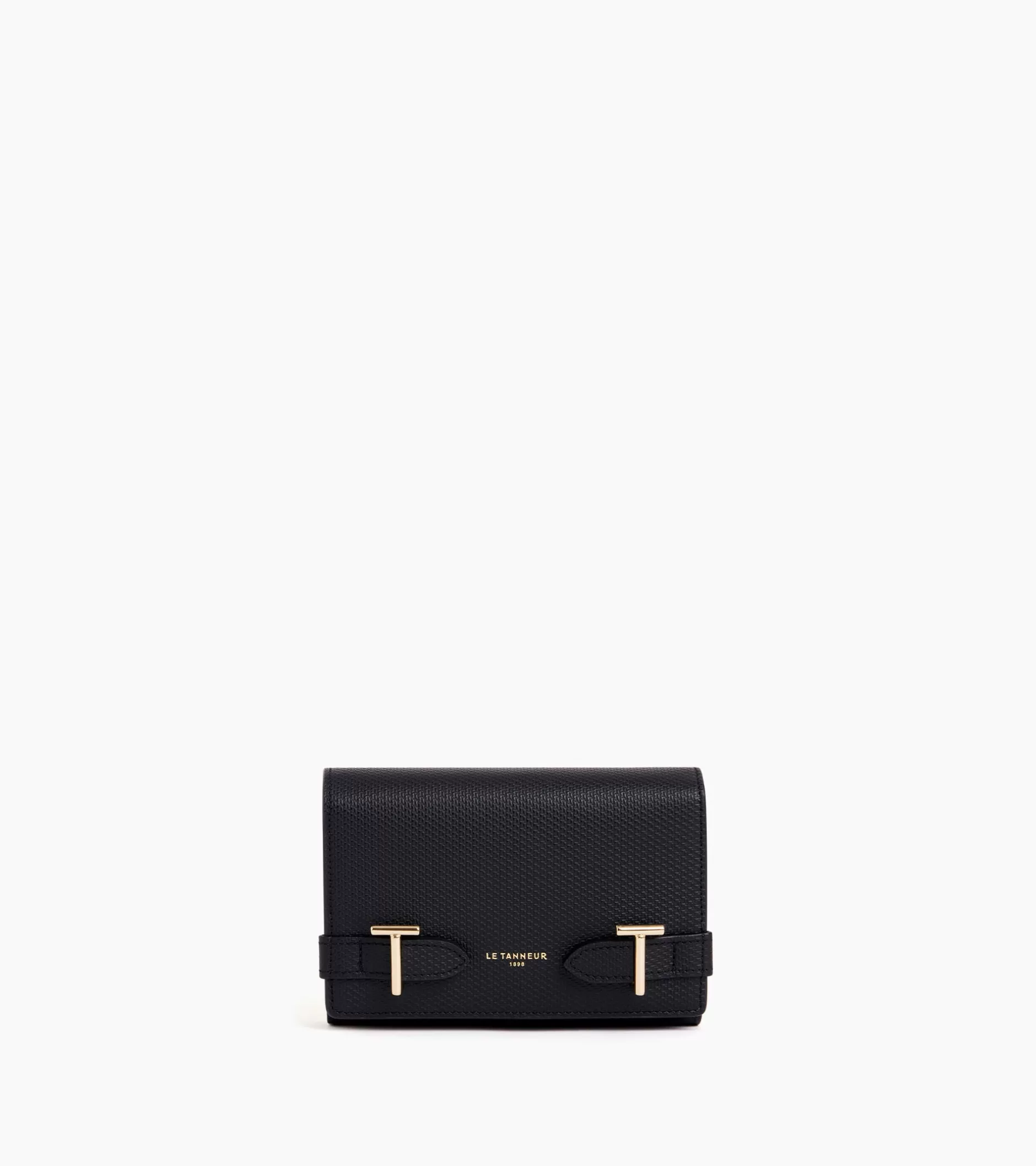 Femme Le Tanneur Portefeuille Emilie en cuir signature T - Black Le Bleu
