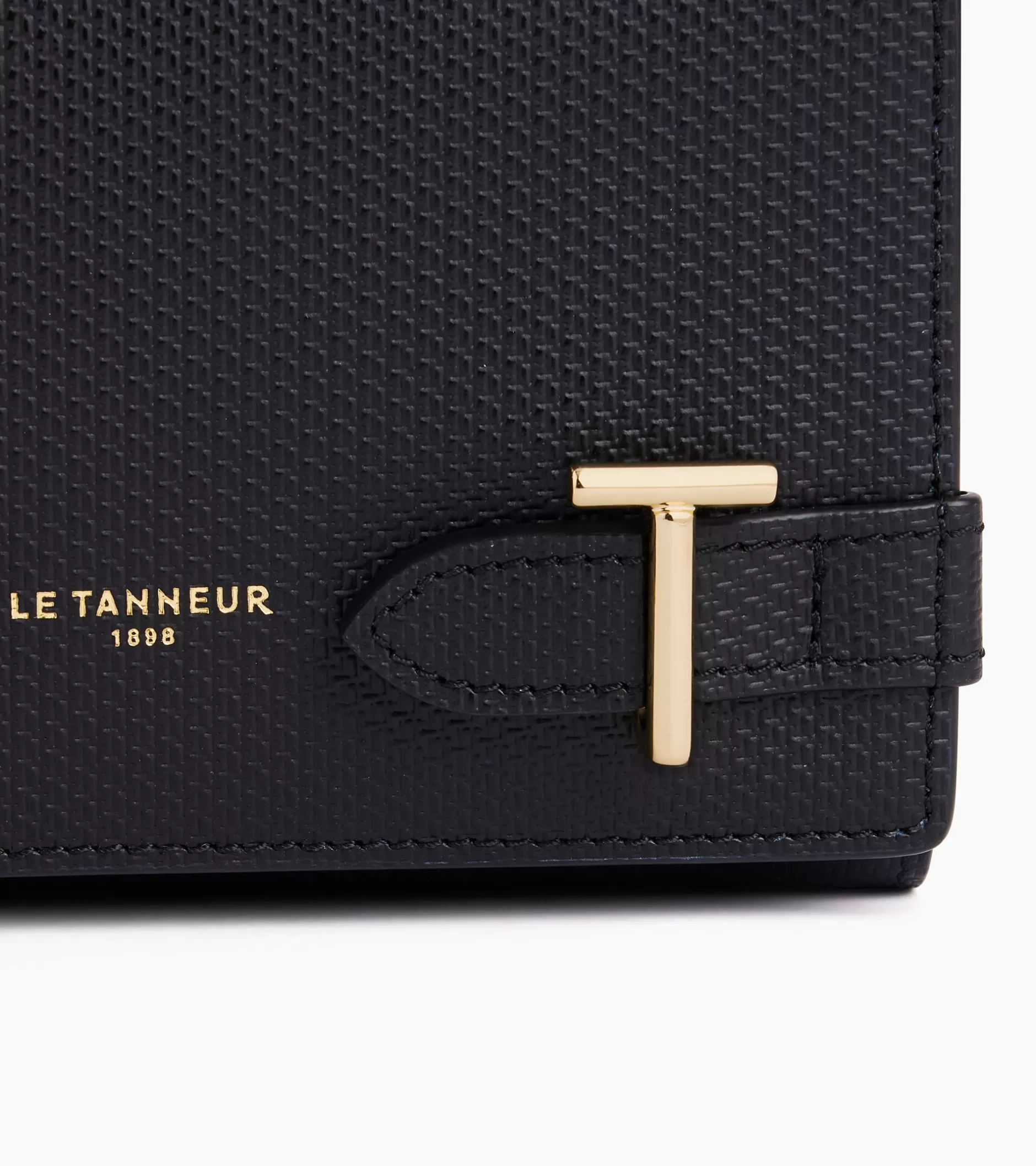 Femme Le Tanneur Portefeuille Emilie en cuir signature T - Black Le Bleu