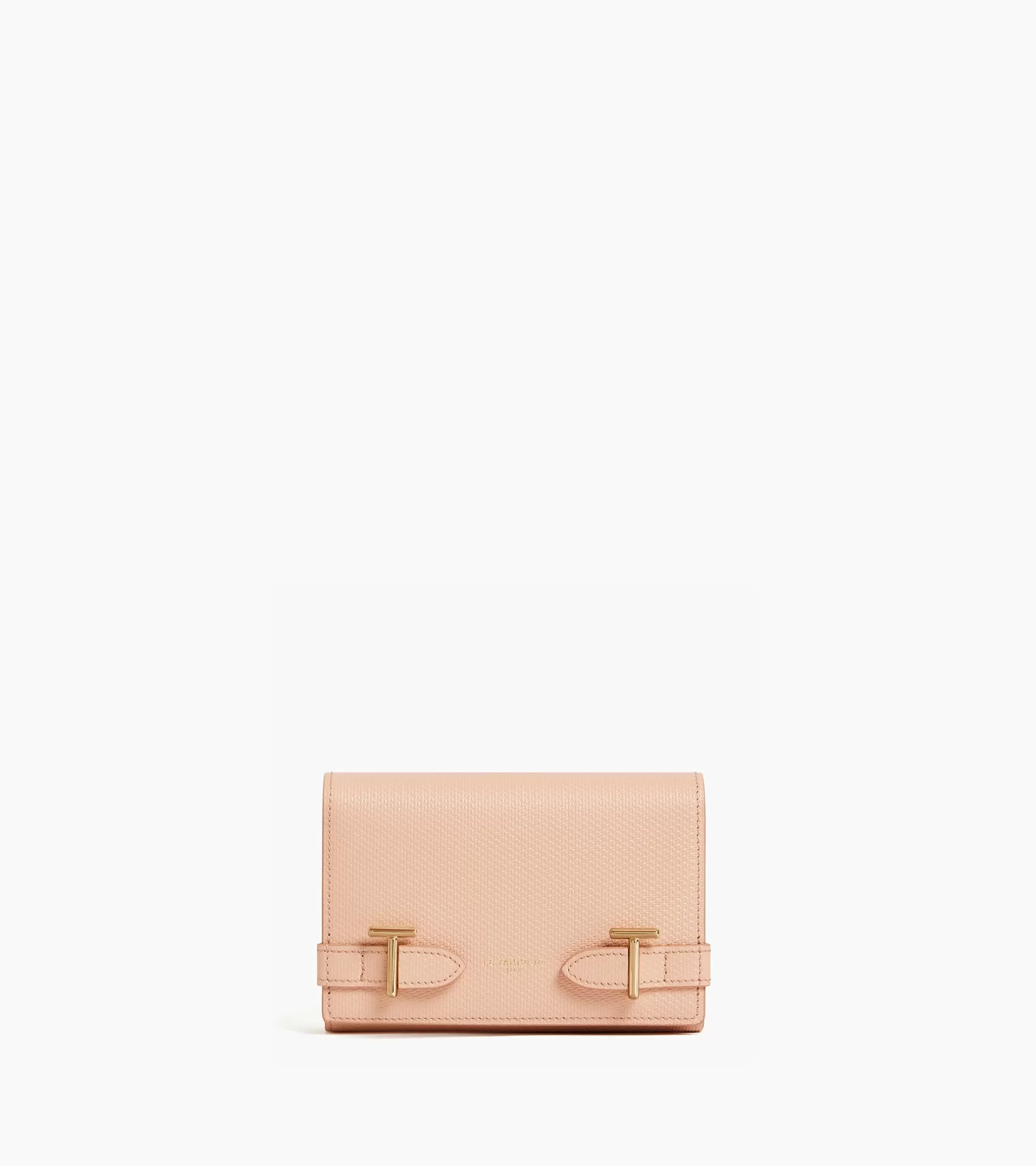 Femme Le Tanneur Portefeuille Emilie en cuir signature T - ROSE POUDRE