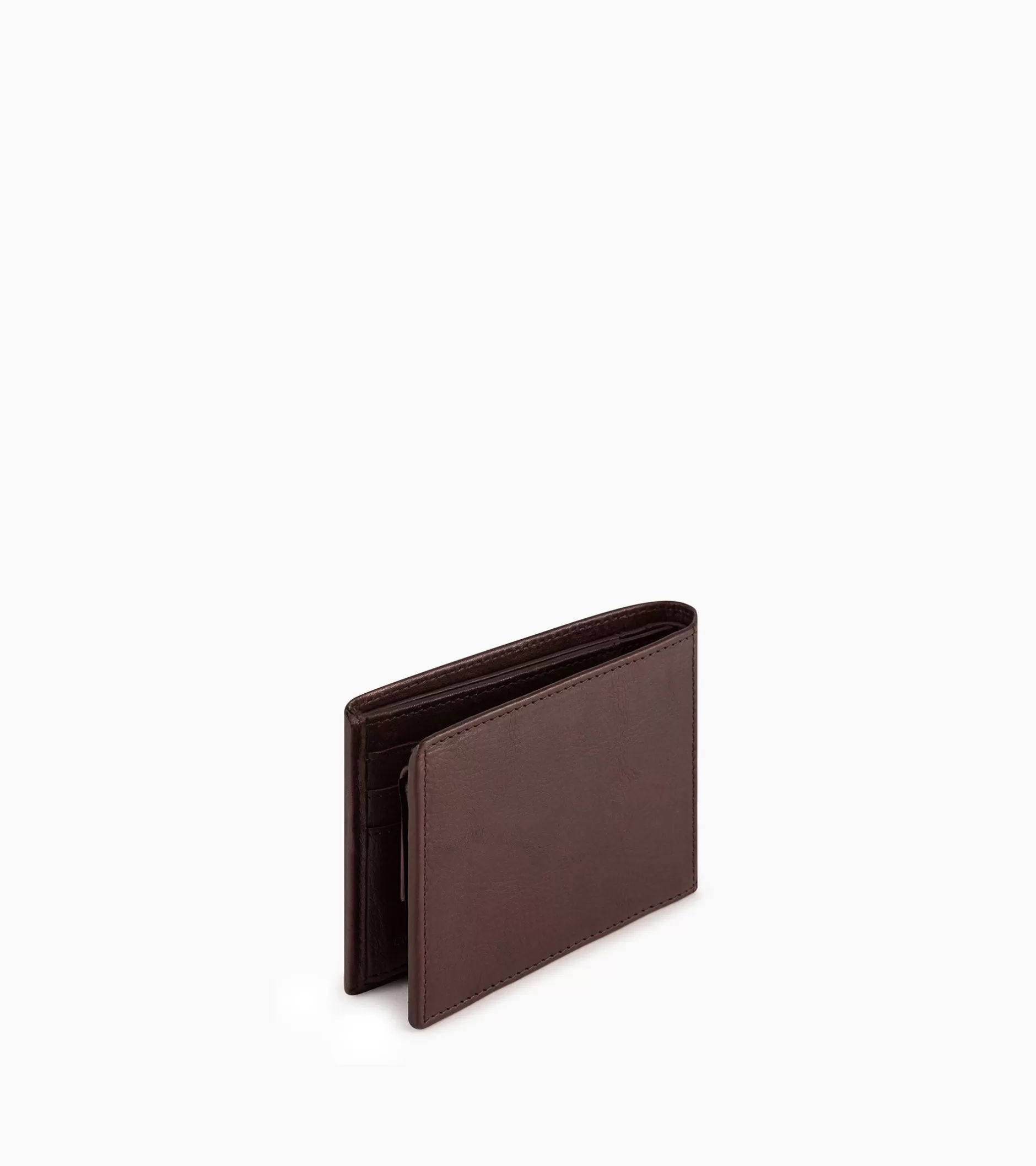 Homme Le Tanneur Portefeuille horizontal à rabat 2 volets en cuir huilé - Brown