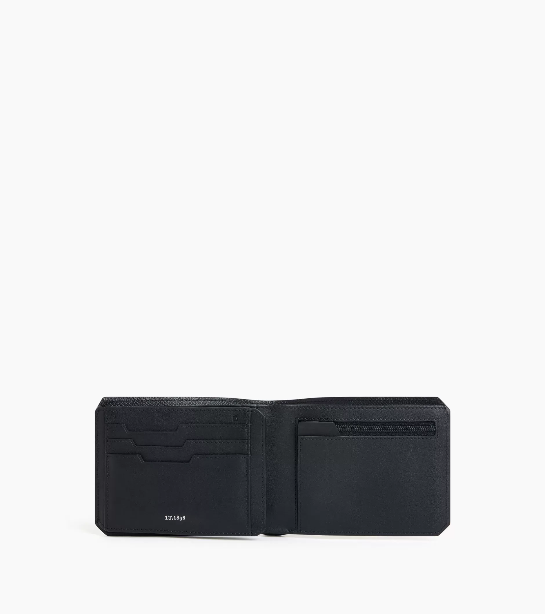 Homme Le Tanneur Portefeuille horizontal 2 volets Gaston en cuir grain croisé - Black