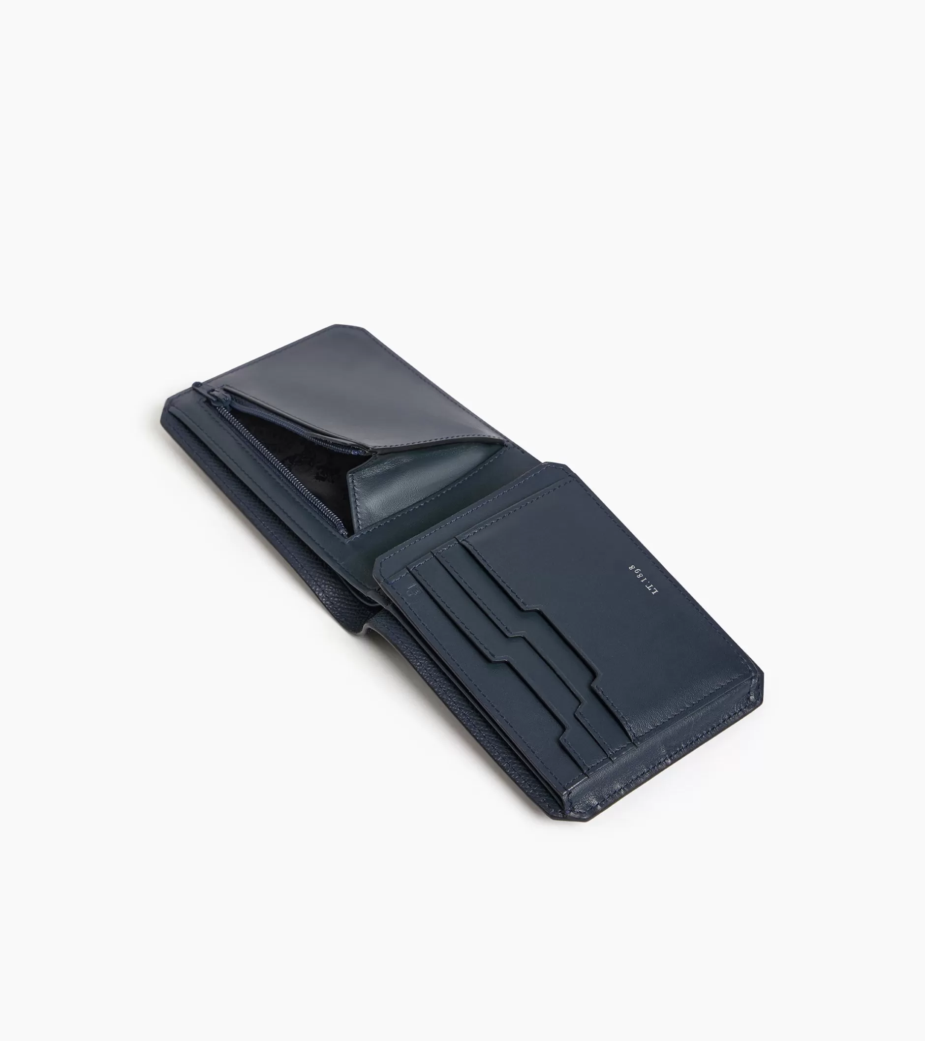 Homme Le Tanneur Portefeuille horizontal 2 volets Gaston en cuir grain croisé - CREPUSCULE
