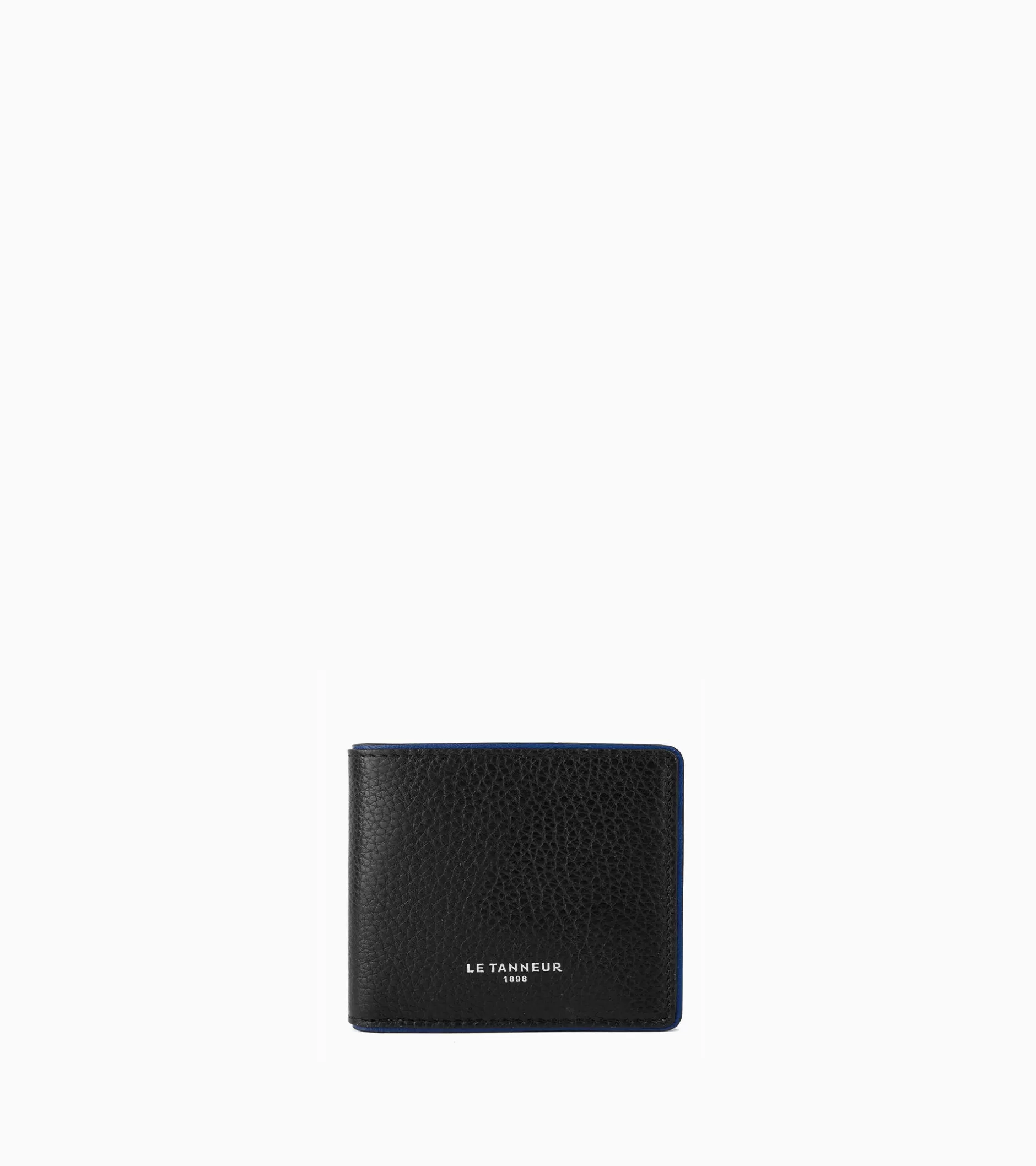 Homme Le Tanneur Portefeuille horizontal poche monnaie à rabat Augustin en cuir grainé - Black Le Bleu