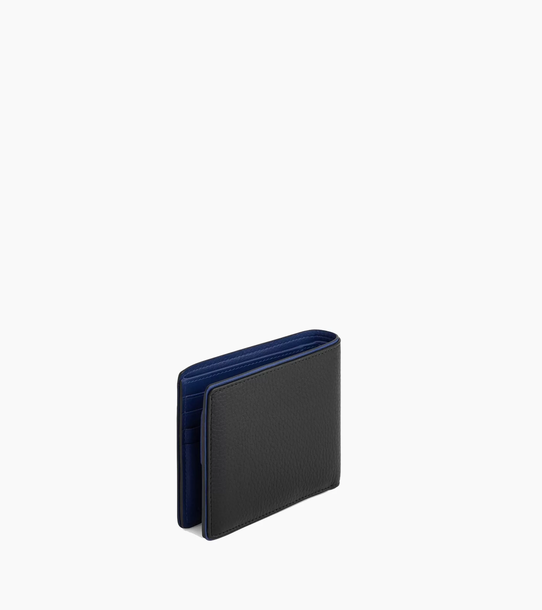 Homme Le Tanneur Portefeuille horizontal poche monnaie à rabat Augustin en cuir grainé - Black Le Bleu