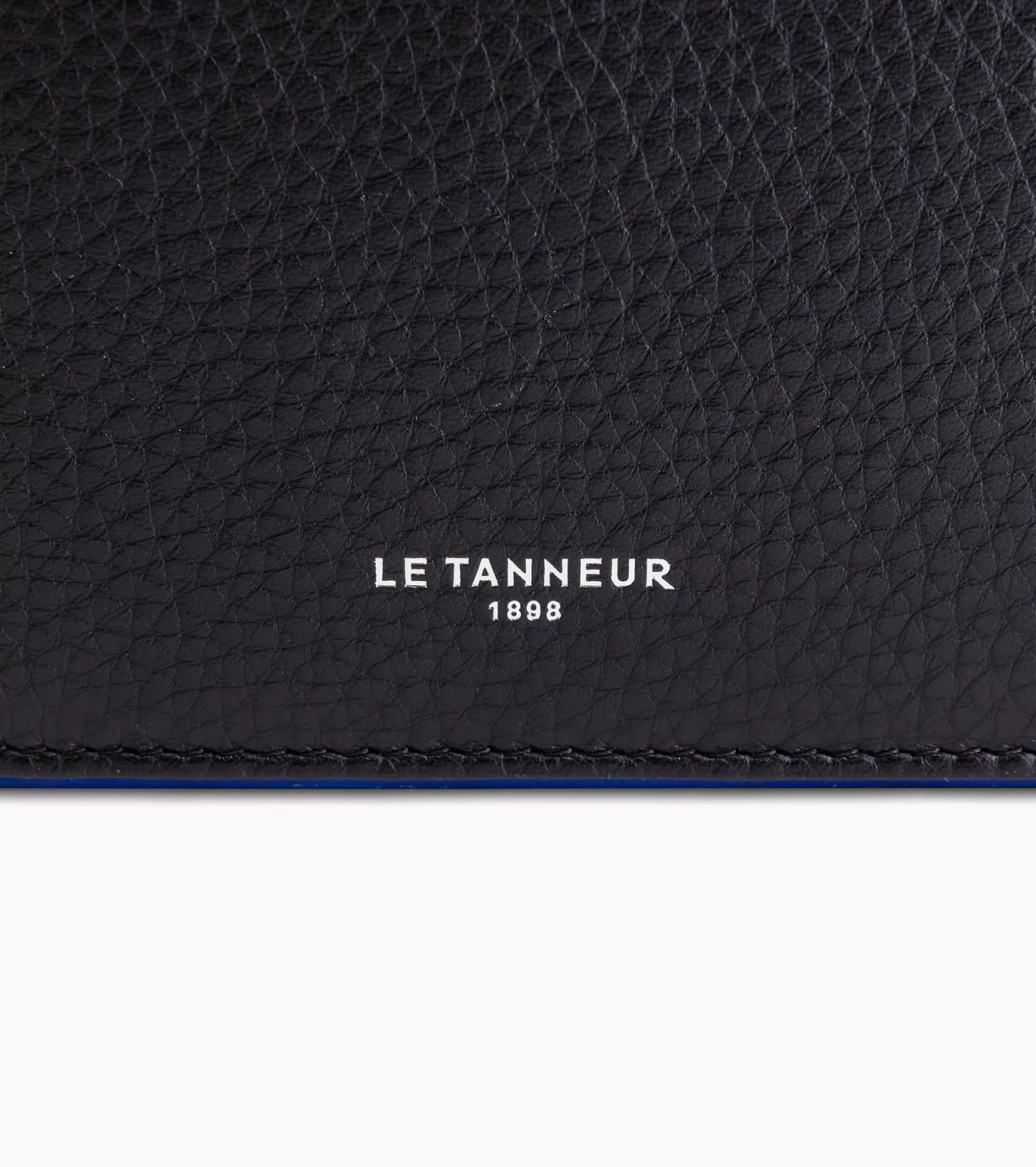 Homme Le Tanneur Portefeuille horizontal poche monnaie à rabat Augustin en cuir grainé - Black Le Bleu