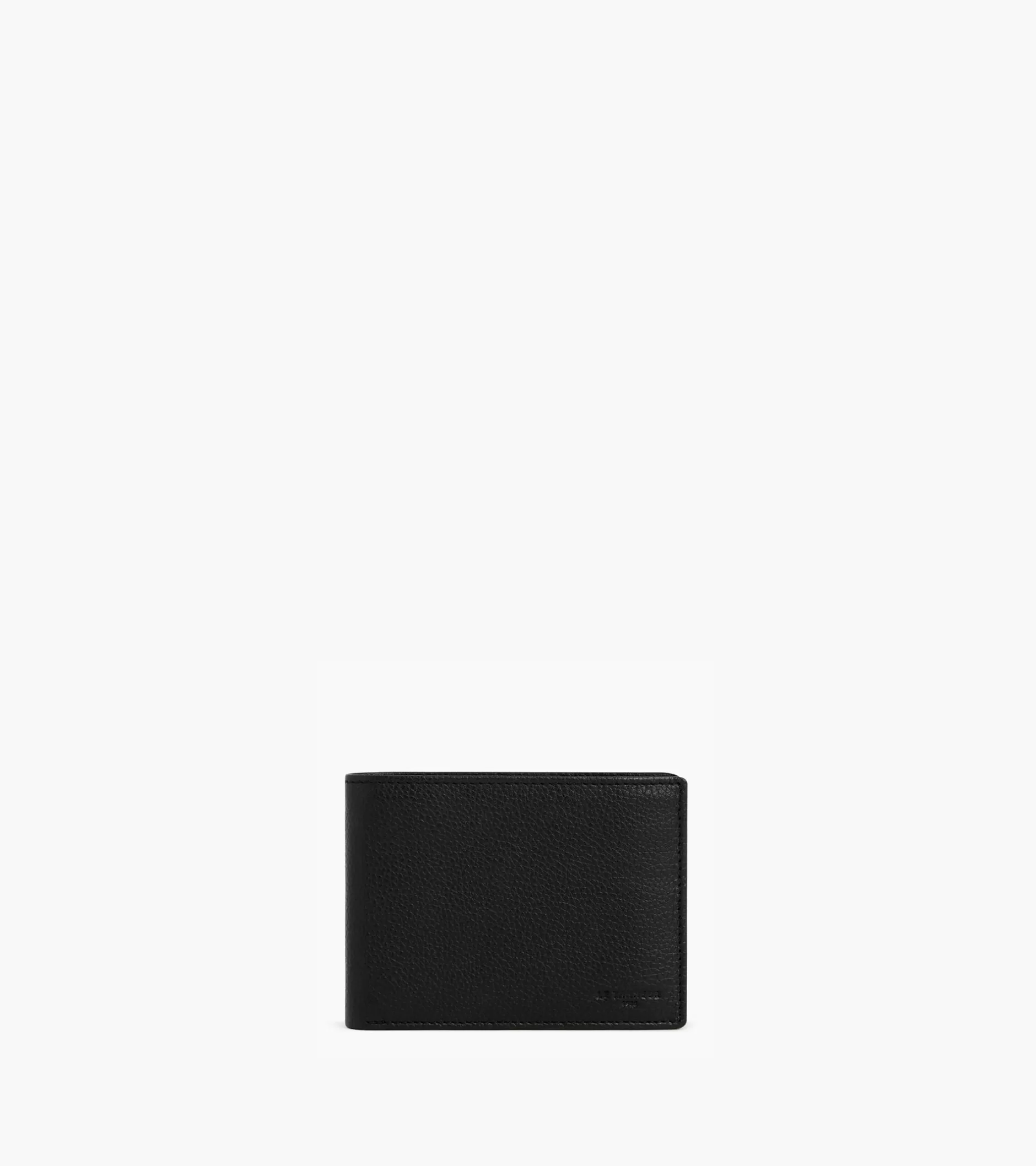 Homme Le Tanneur Portefeuille horizontal zippé 2 volets Charles en cuir grainé - Black