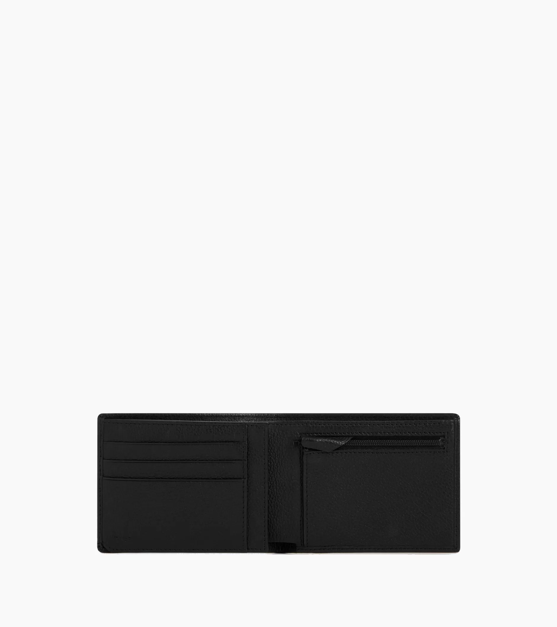 Homme Le Tanneur Portefeuille horizontal zippé 2 volets Charles en cuir grainé - Black