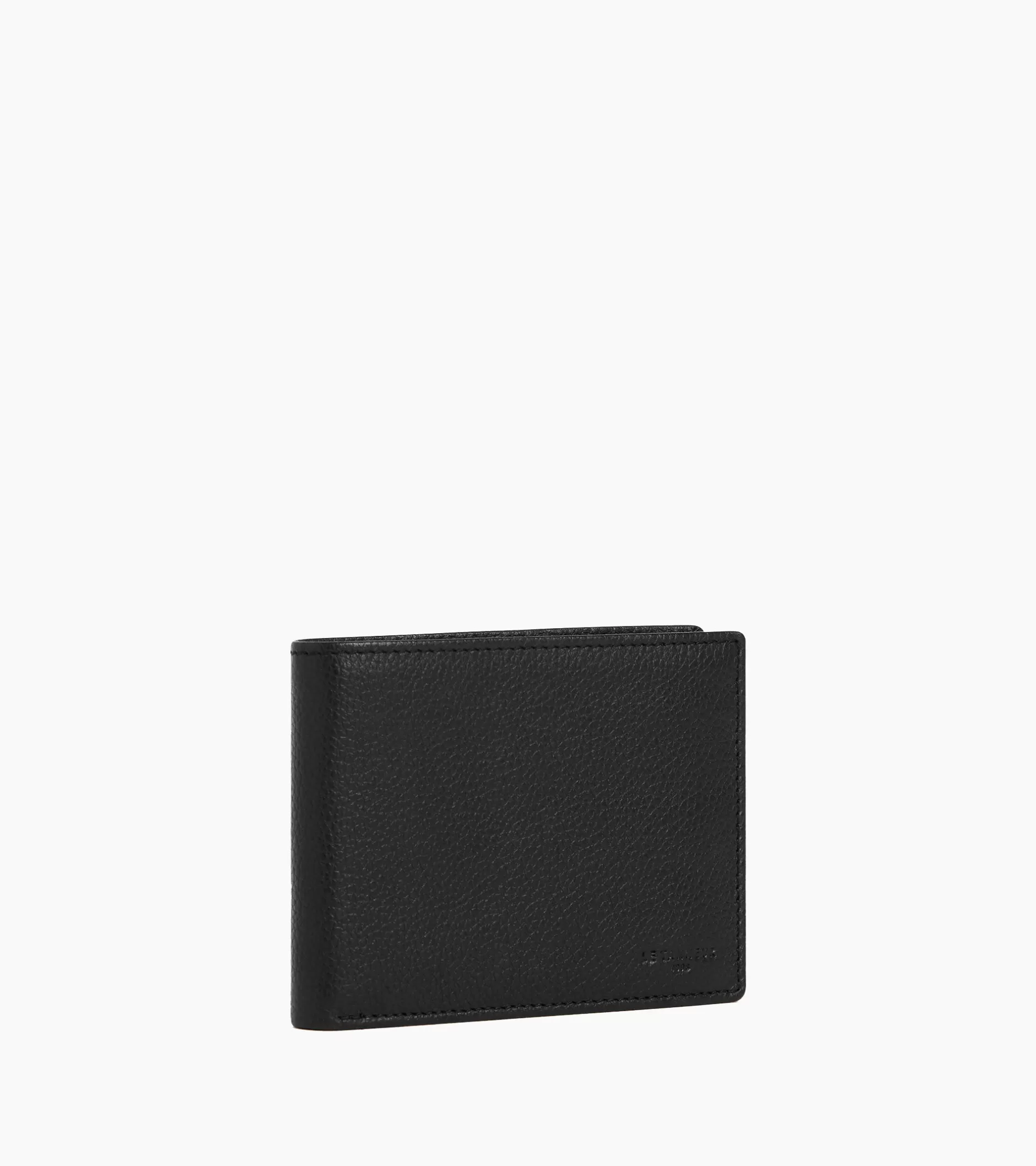 Homme Le Tanneur Portefeuille horizontal zippé 2 volets Charles en cuir grainé - Black