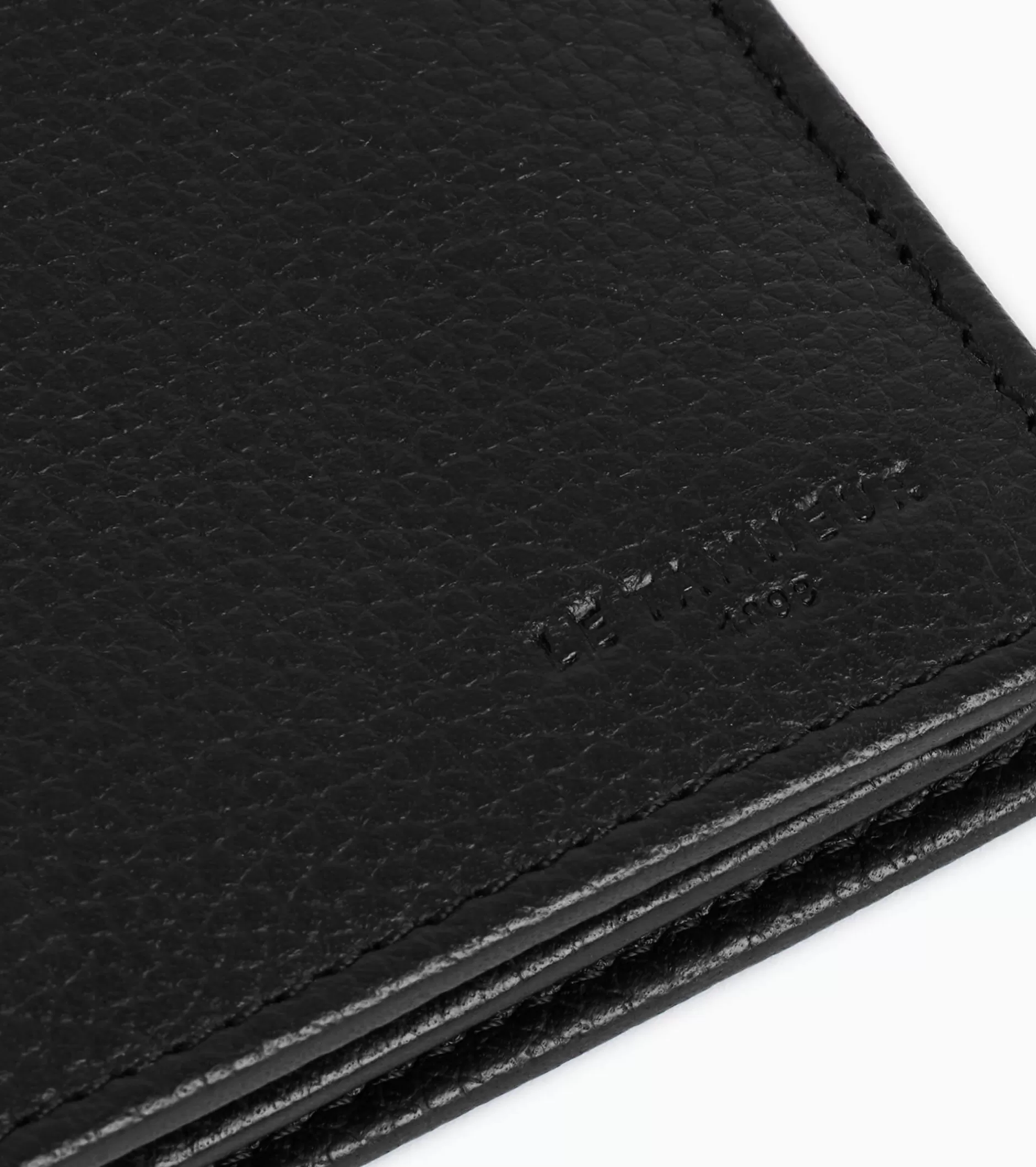 Homme Le Tanneur Portefeuille horizontal zippé 2 volets Charles en cuir grainé - Black