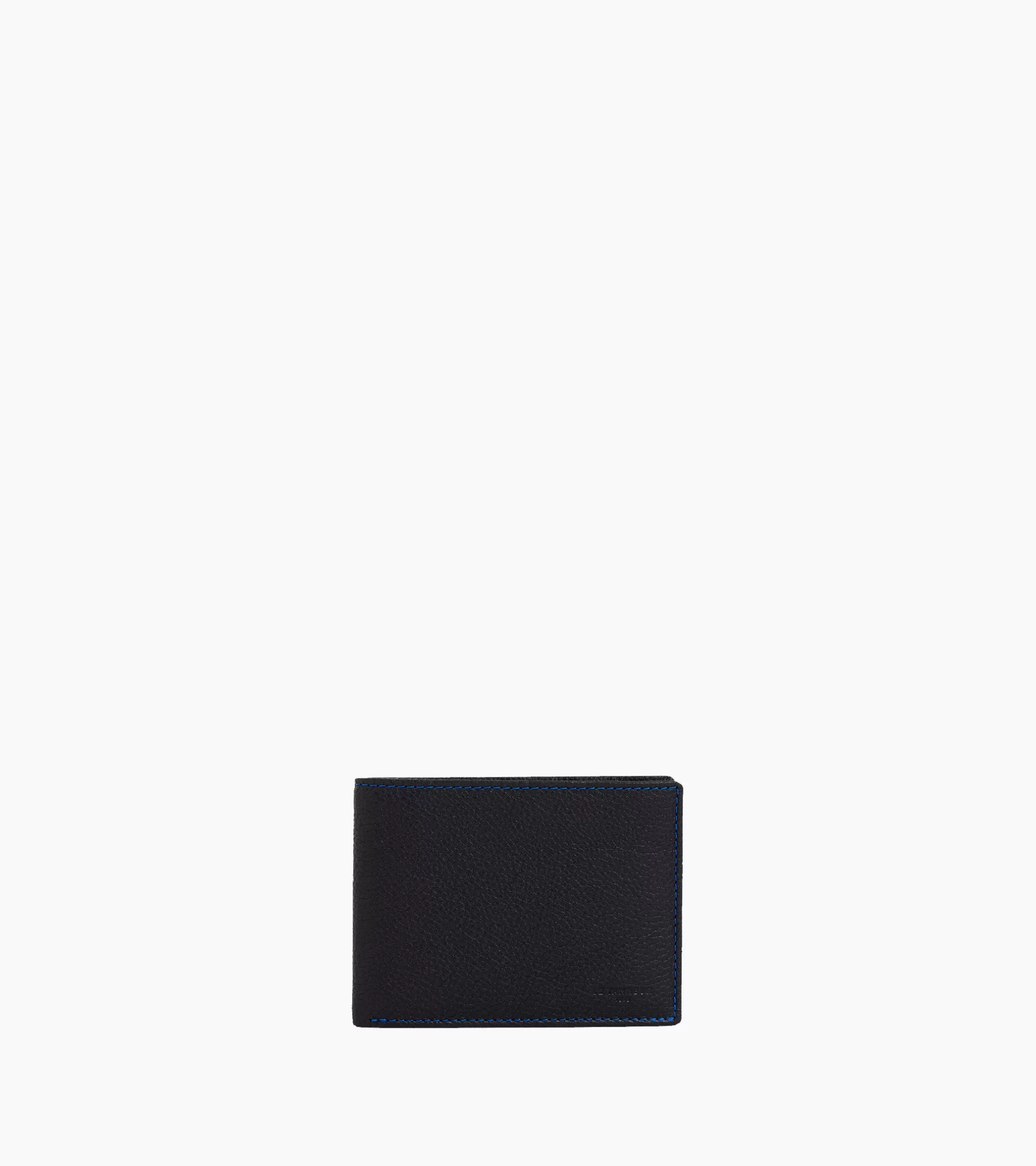 Homme Le Tanneur Portefeuille horizontal zippé 2 volets Charles en cuir grainé - Black Le Bleu