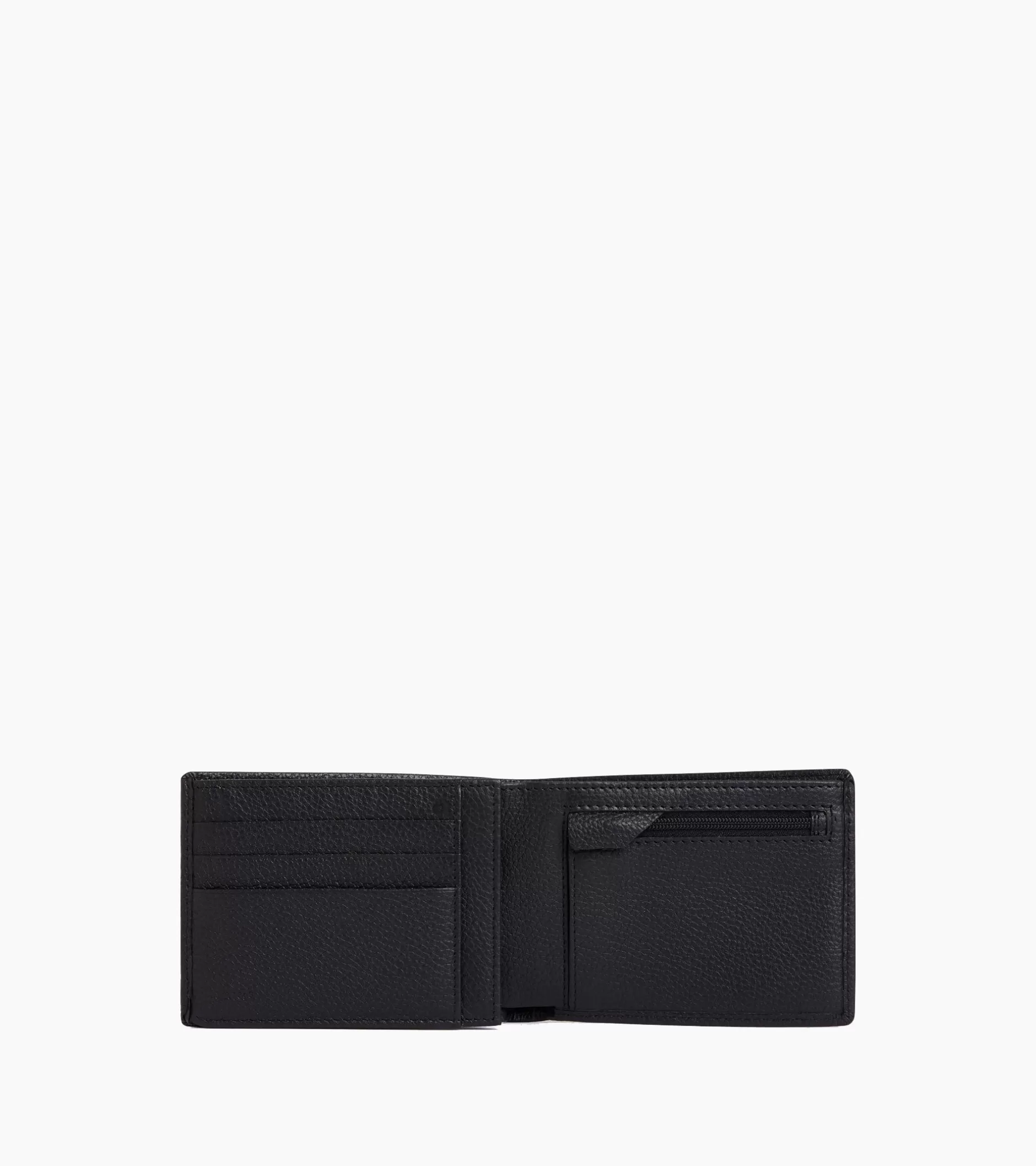 Homme Le Tanneur Portefeuille horizontal zippé 2 volets Charles en cuir grainé - Black Le Bleu