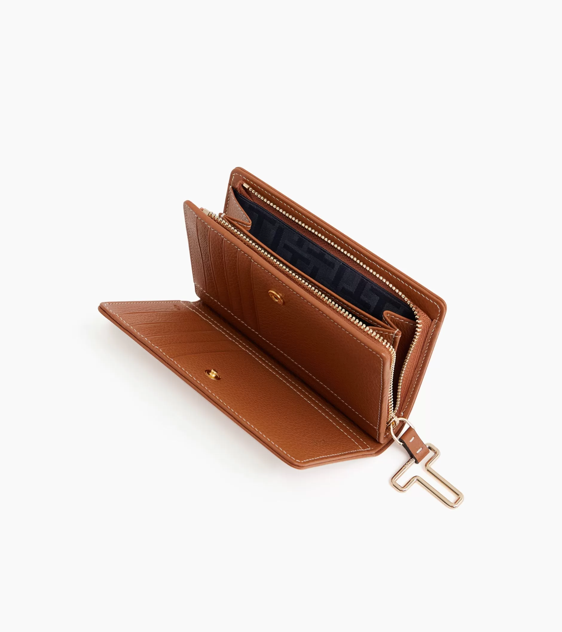 Femme Le Tanneur Portefeuille moyen modèle Juliette en cuir grainé - Brown Tan