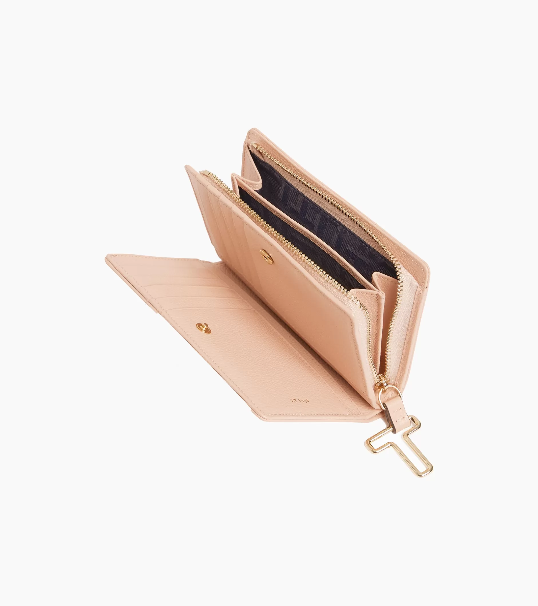 Femme Le Tanneur Portefeuille moyen modèle Juliette en cuir grainé - ROSE POUDRE