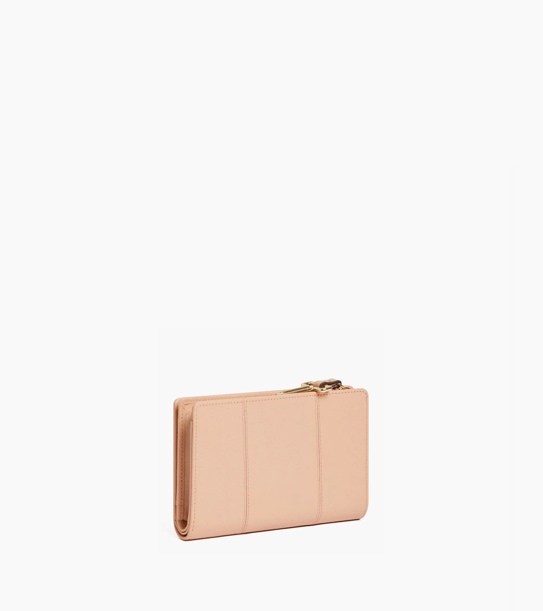 Femme Le Tanneur Portefeuille moyen modèle Juliette en cuir grainé - ROSE POUDRE