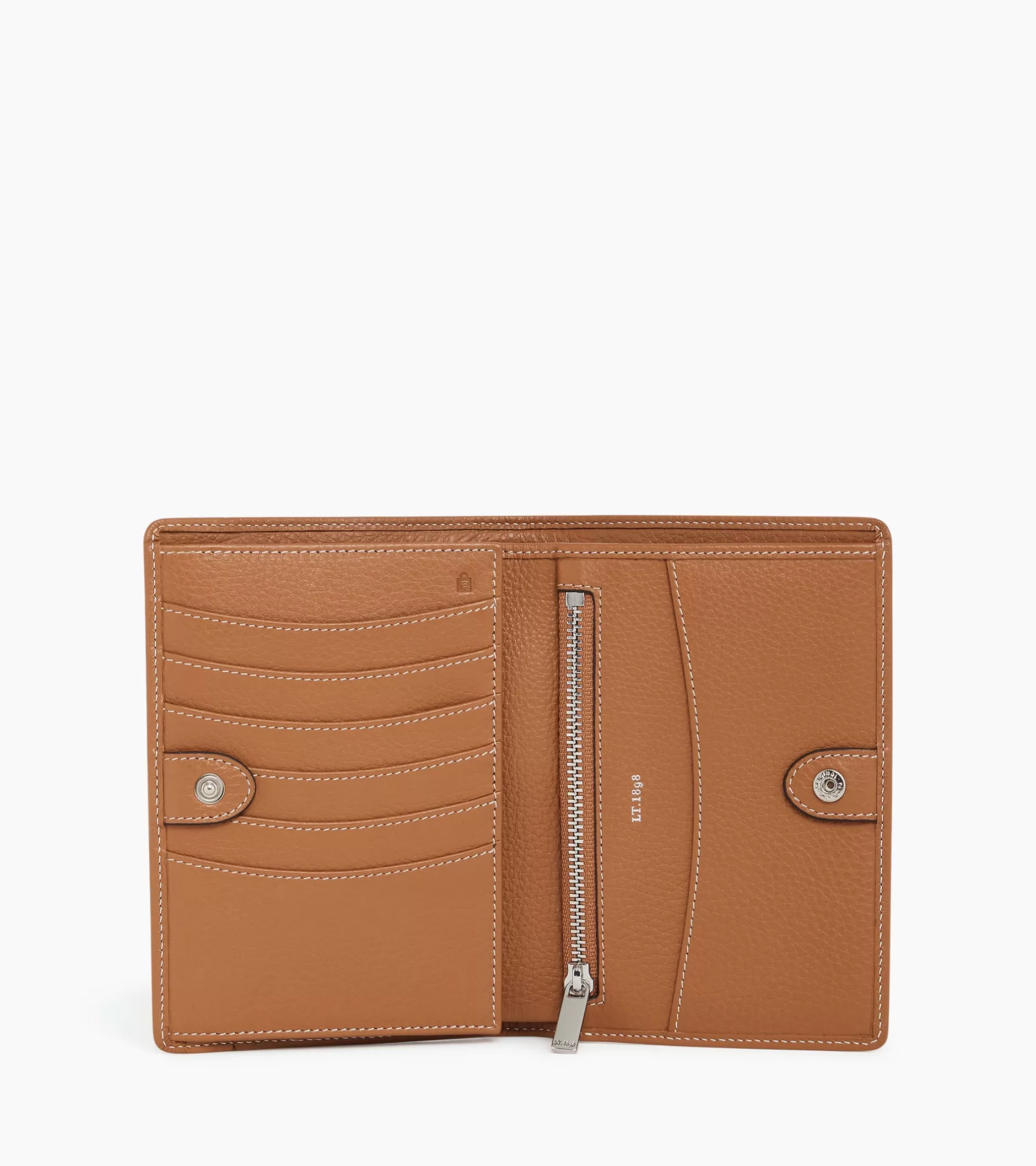 Femme Le Tanneur Portefeuille moyen modèle Romy en cuir grainé - Brown Tan