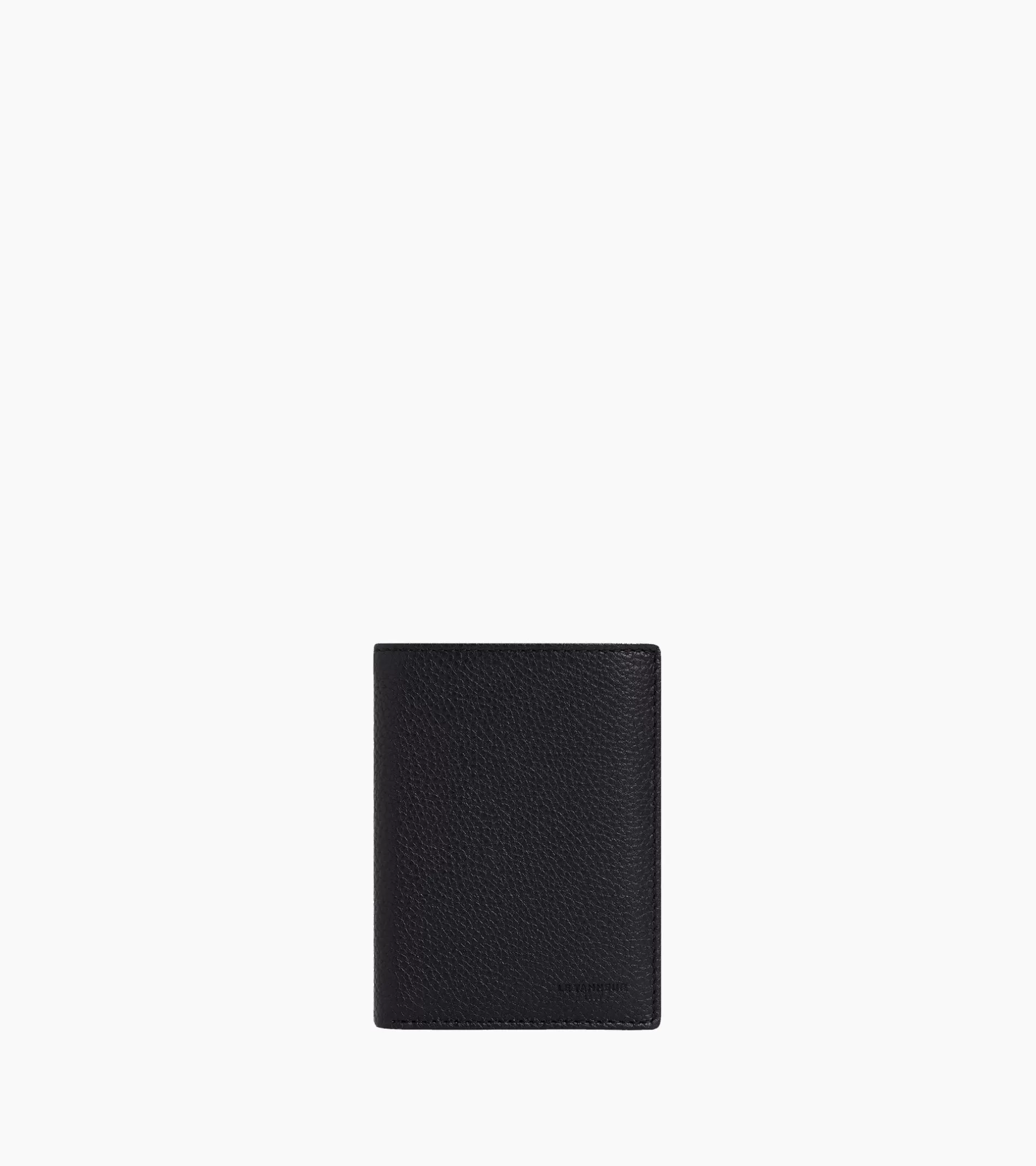 Homme Le Tanneur Portefeuille moyen modèle vertical zippé 2 volets Charles en cuir grainé - Black