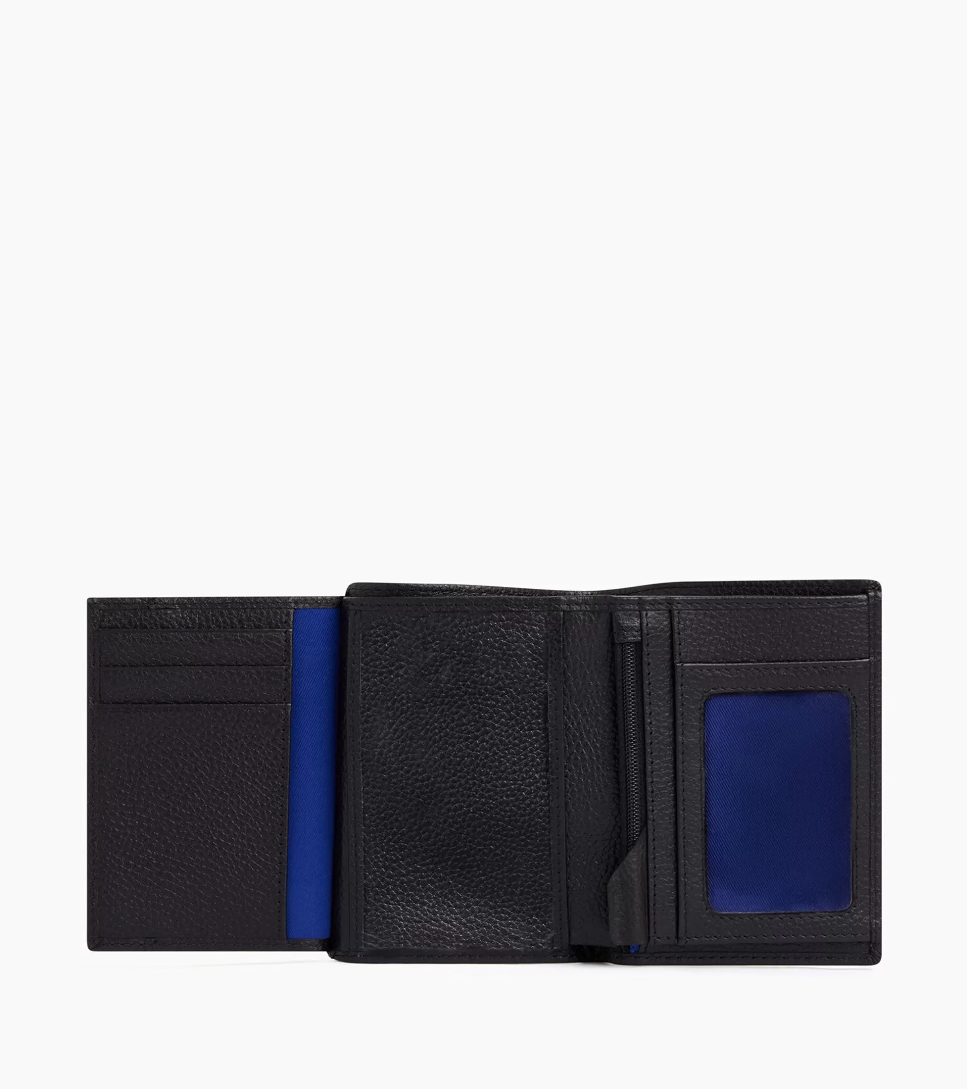 Homme Le Tanneur Portefeuille moyen modèle vertical zippé 2 volets Charles en cuir grainé - Black