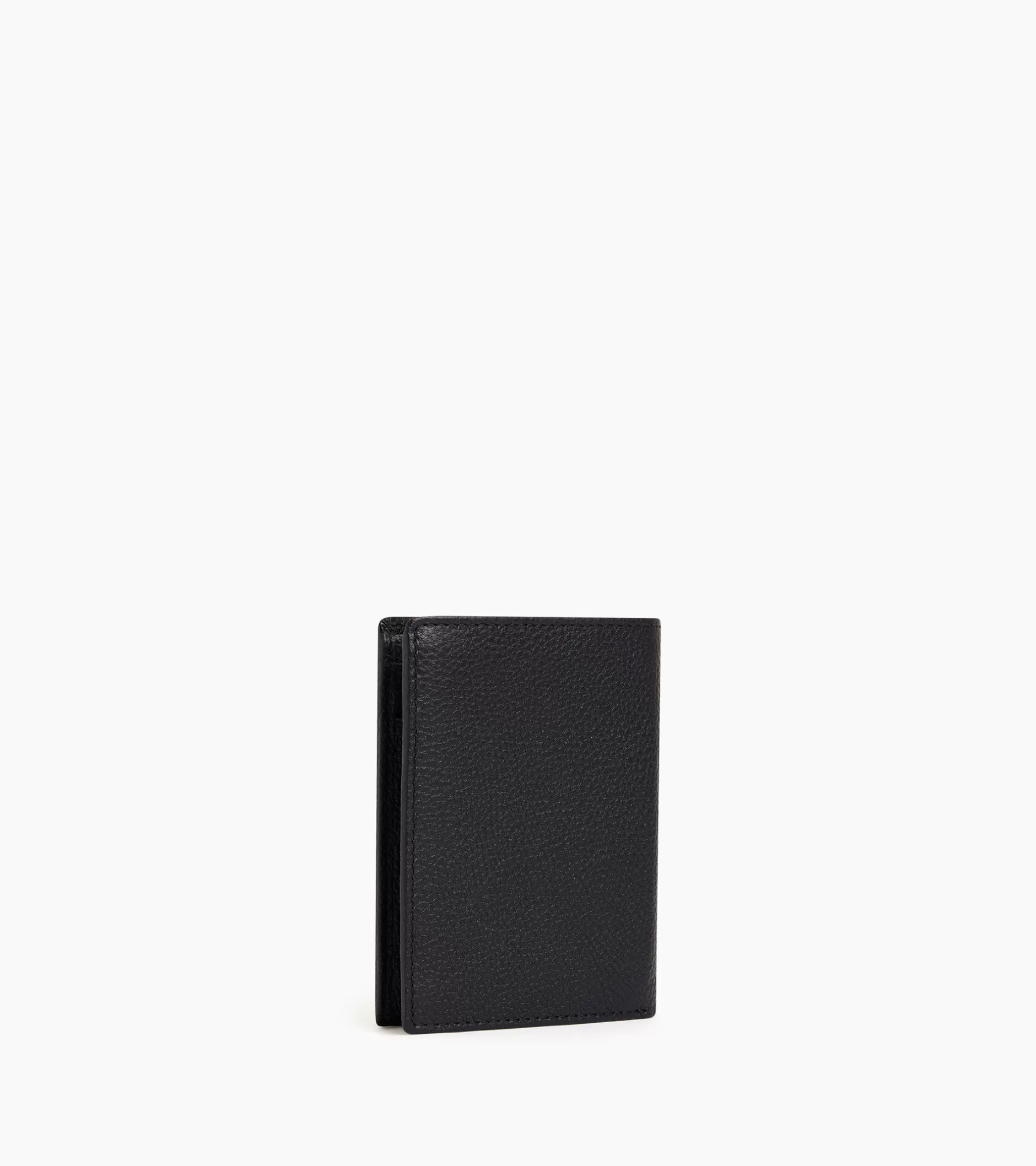 Homme Le Tanneur Portefeuille moyen modèle vertical zippé 2 volets Charles en cuir grainé - Black