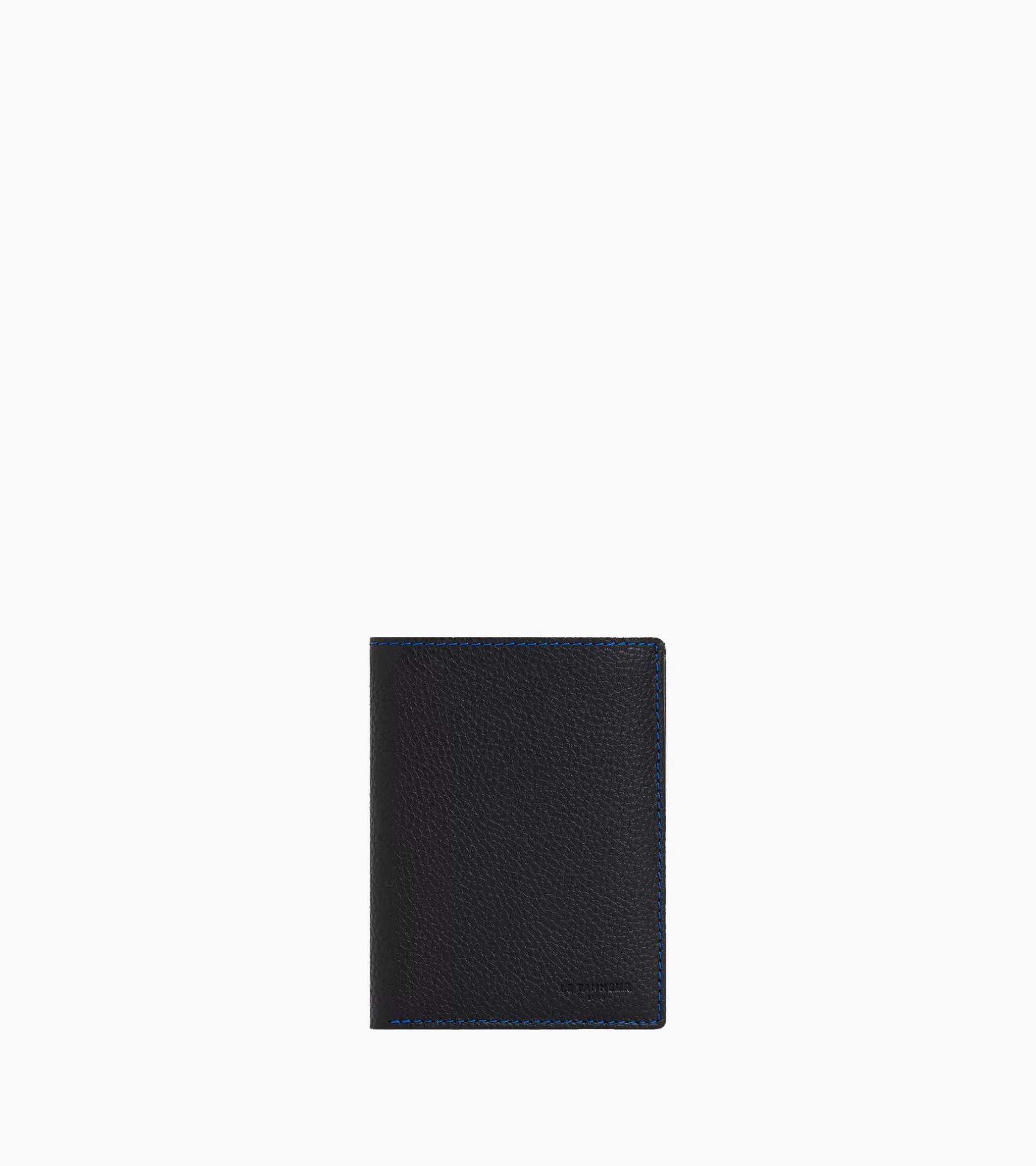 Homme Le Tanneur Portefeuille moyen modèle vertical zippé 2 volets Charles en cuir grainé - Black Le Bleu