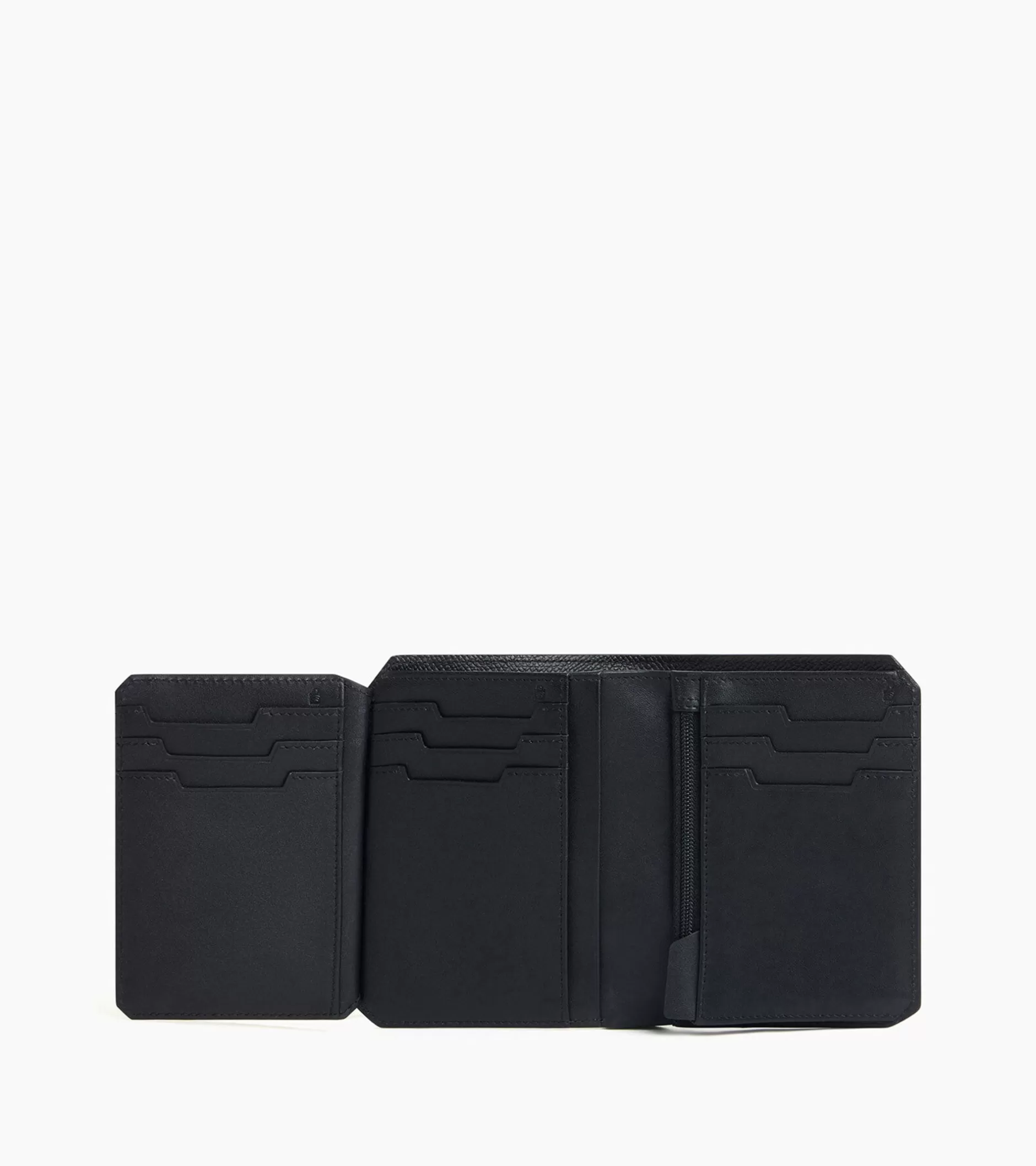 Homme Le Tanneur Portefeuille vertical 2 volets Gaston en cuir grain croisé - Black