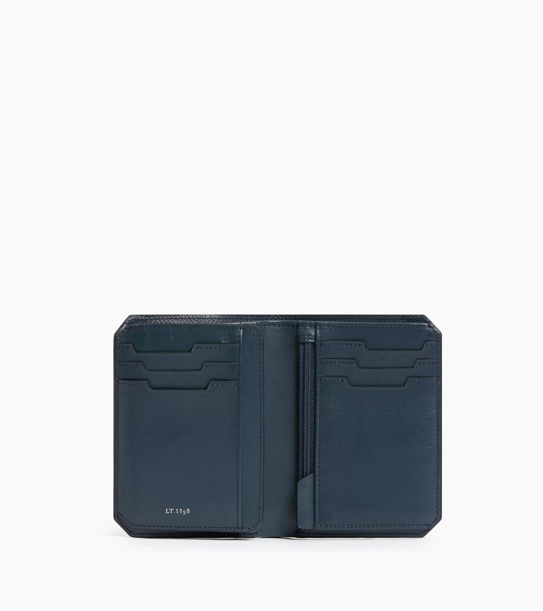 Homme Le Tanneur Portefeuille vertical 2 volets Gaston en cuir grain croisé - CREPUSCULE