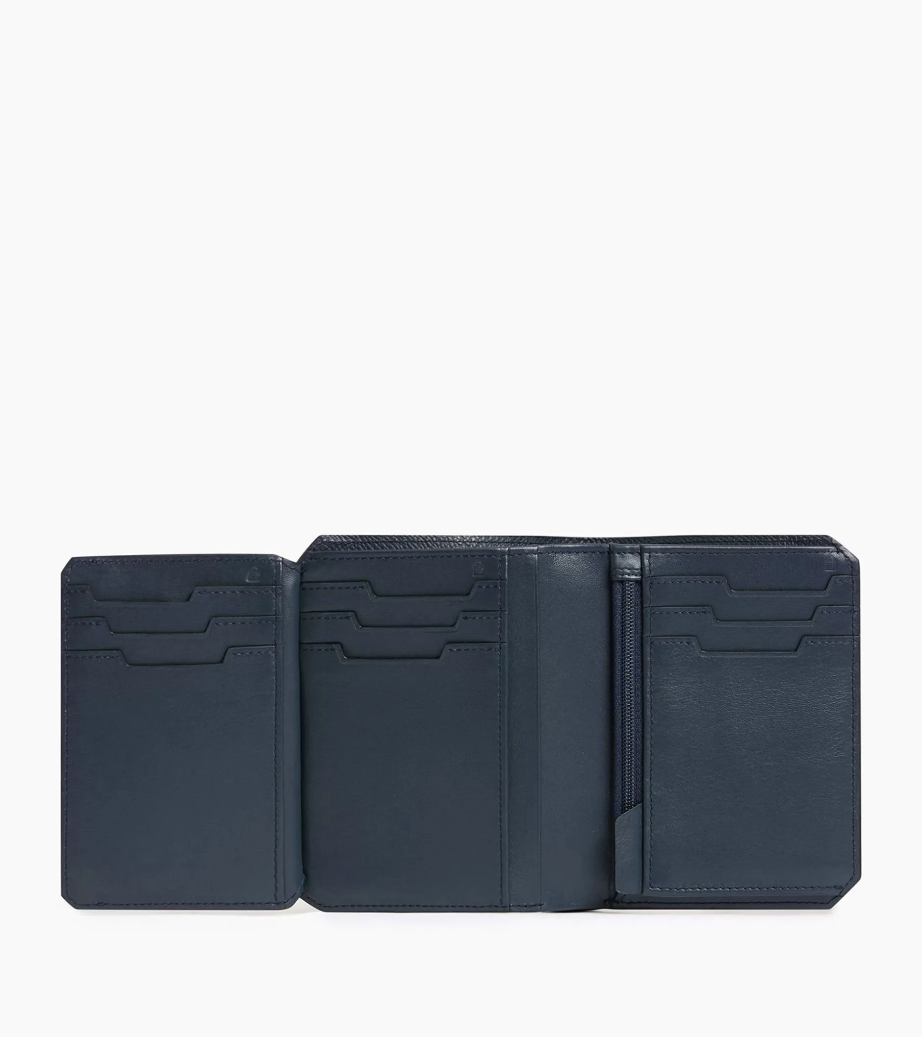 Homme Le Tanneur Portefeuille vertical 2 volets Gaston en cuir grain croisé - CREPUSCULE