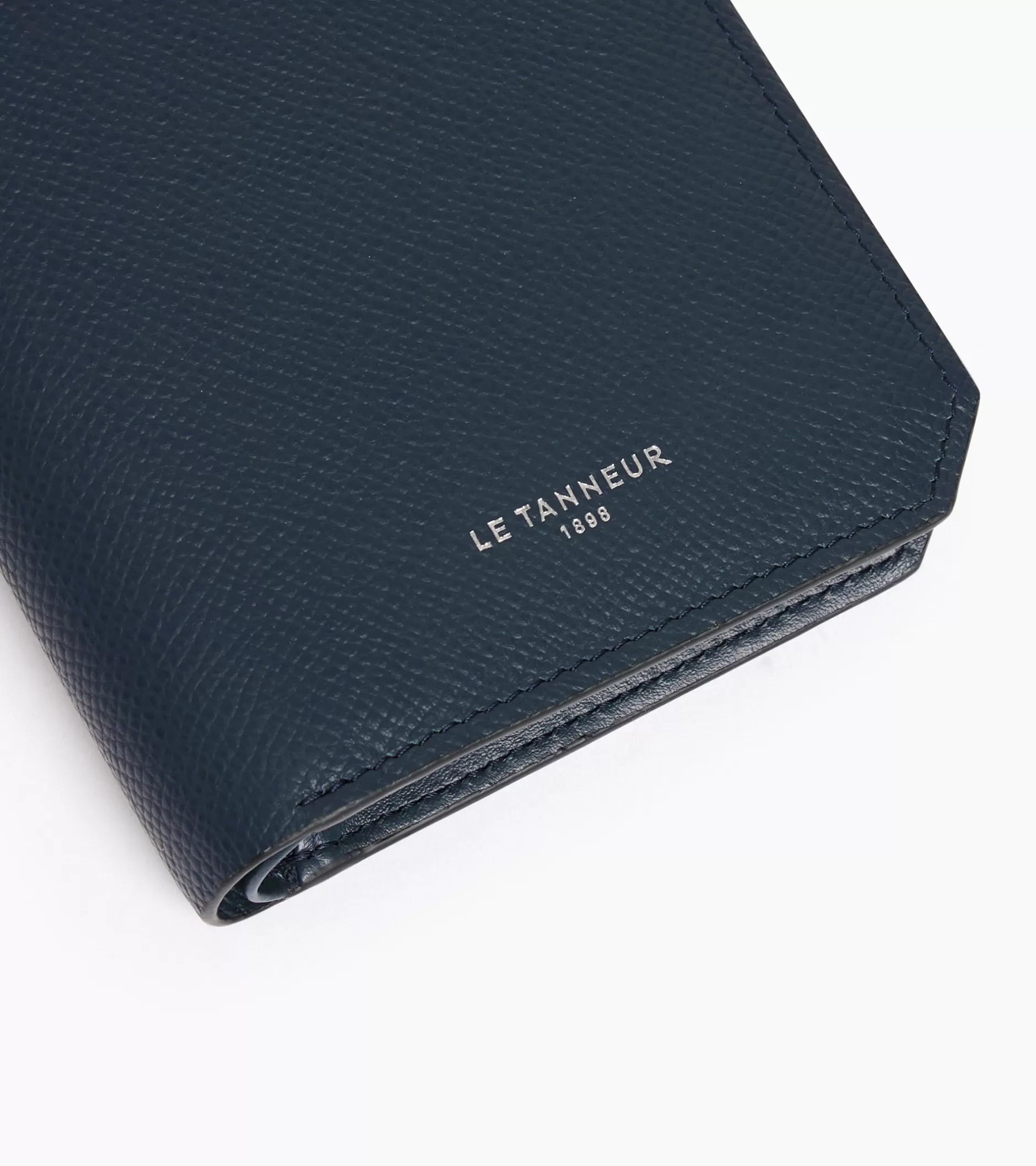 Homme Le Tanneur Portefeuille vertical 2 volets Gaston en cuir grain croisé - CREPUSCULE