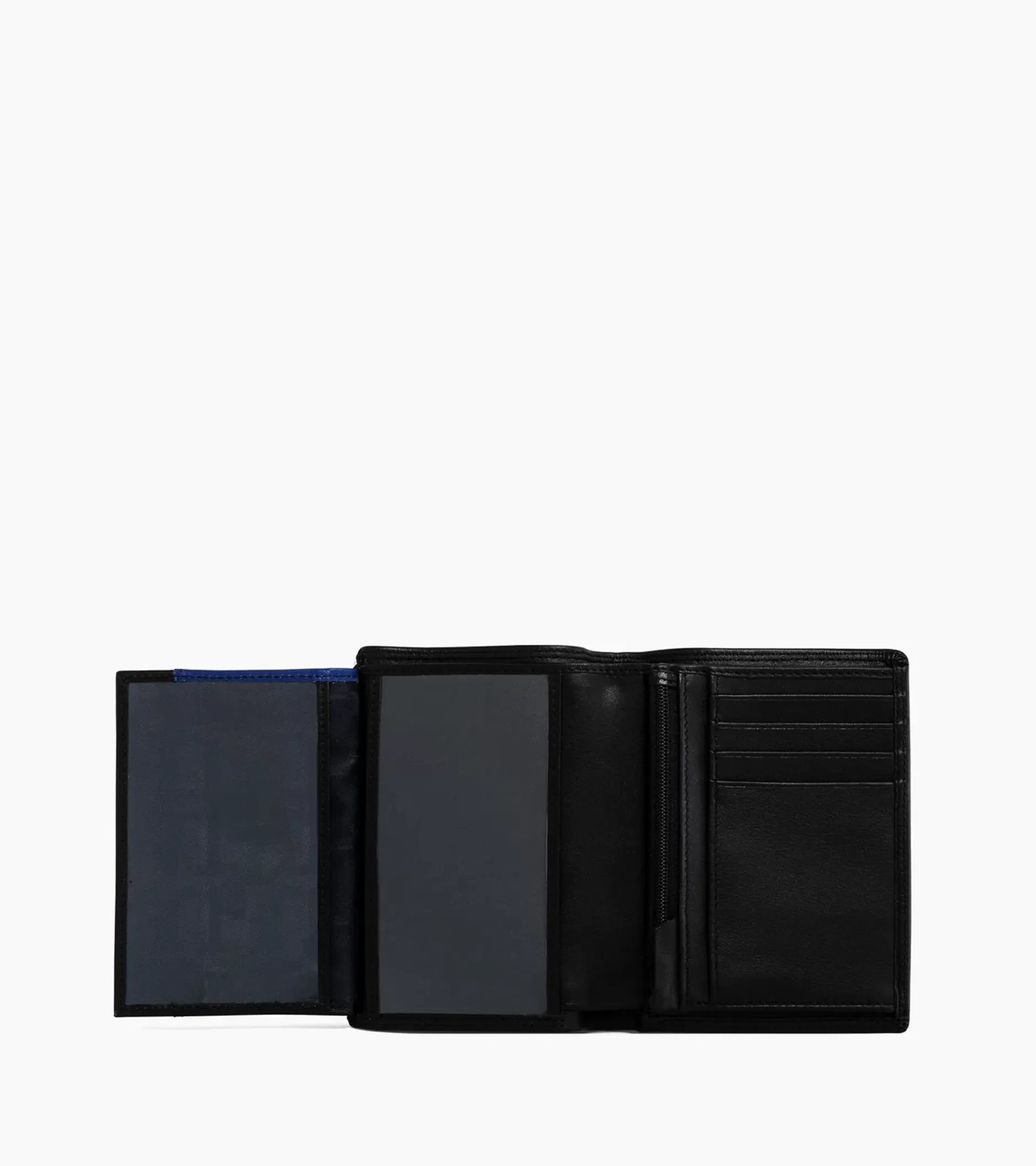 Homme Le Tanneur Portefeuille vertical moyen modèle zippé 2 volets Martin en cuir lisse - Black