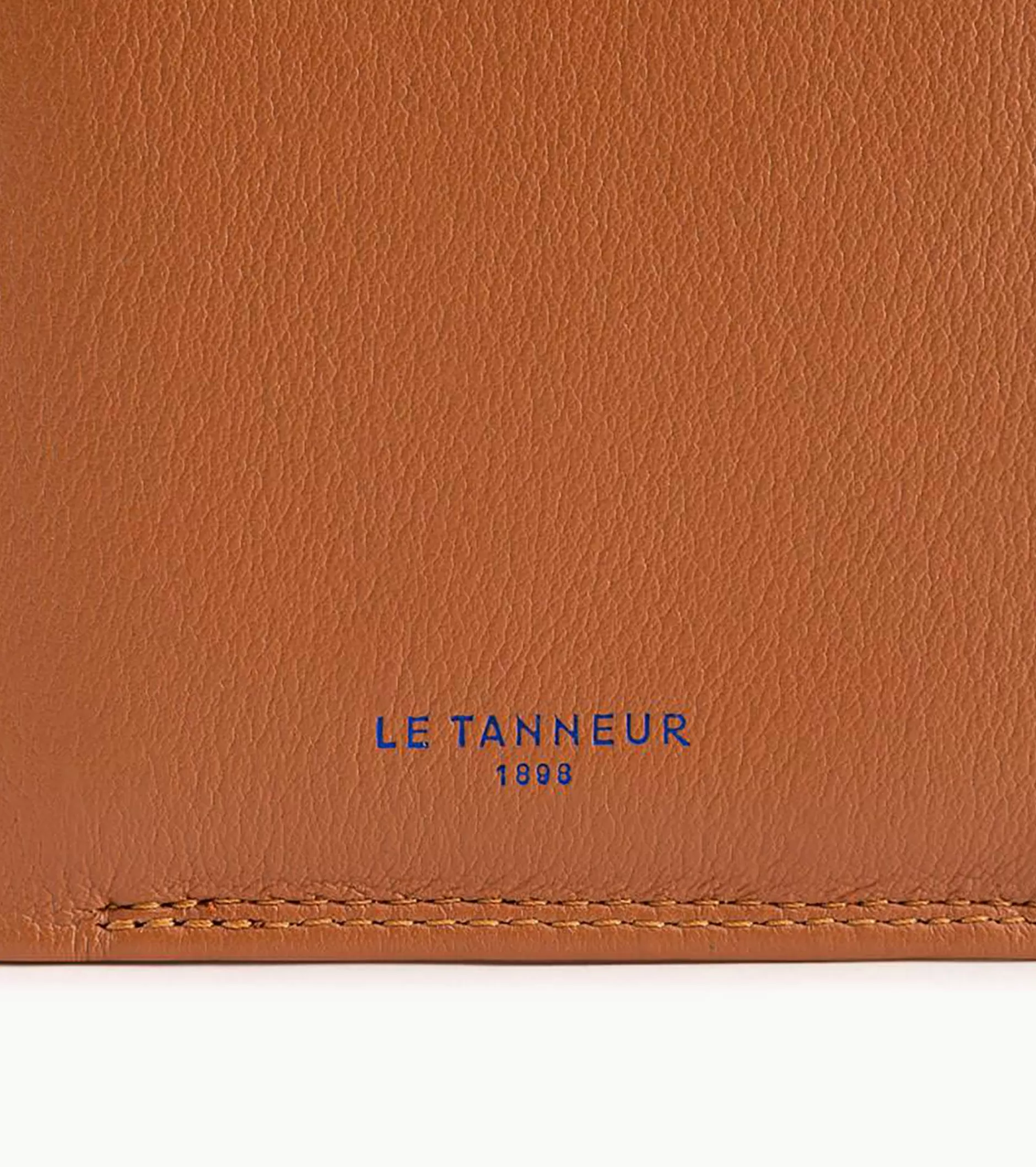 Homme Le Tanneur Portefeuille vertical moyen modèle zippé 2 volets Martin en cuir lisse - Brown Tan