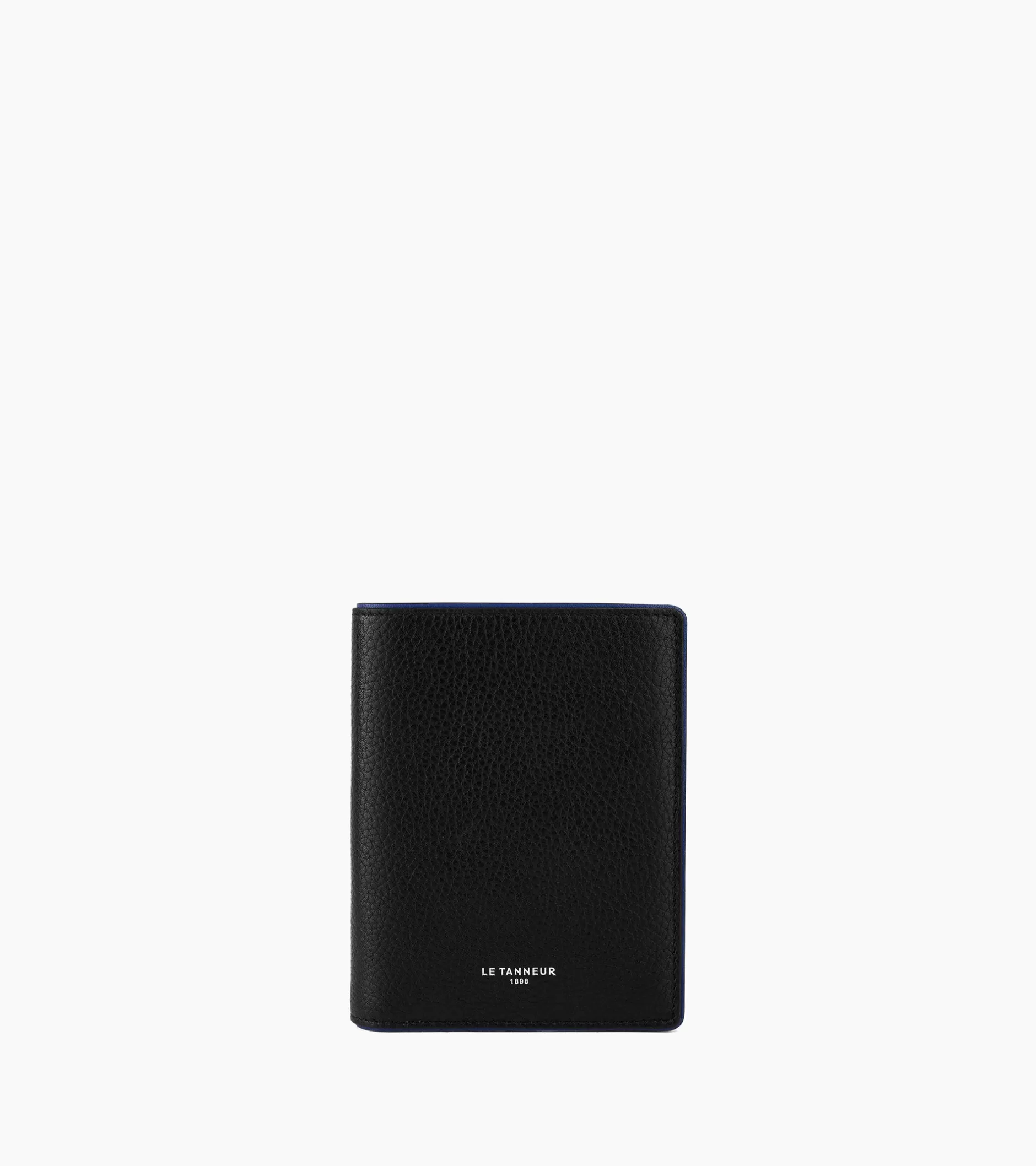 Homme Le Tanneur Portefeuille vertical poche monnaie zippée Augustin en cuir grainé - Black Le Bleu
