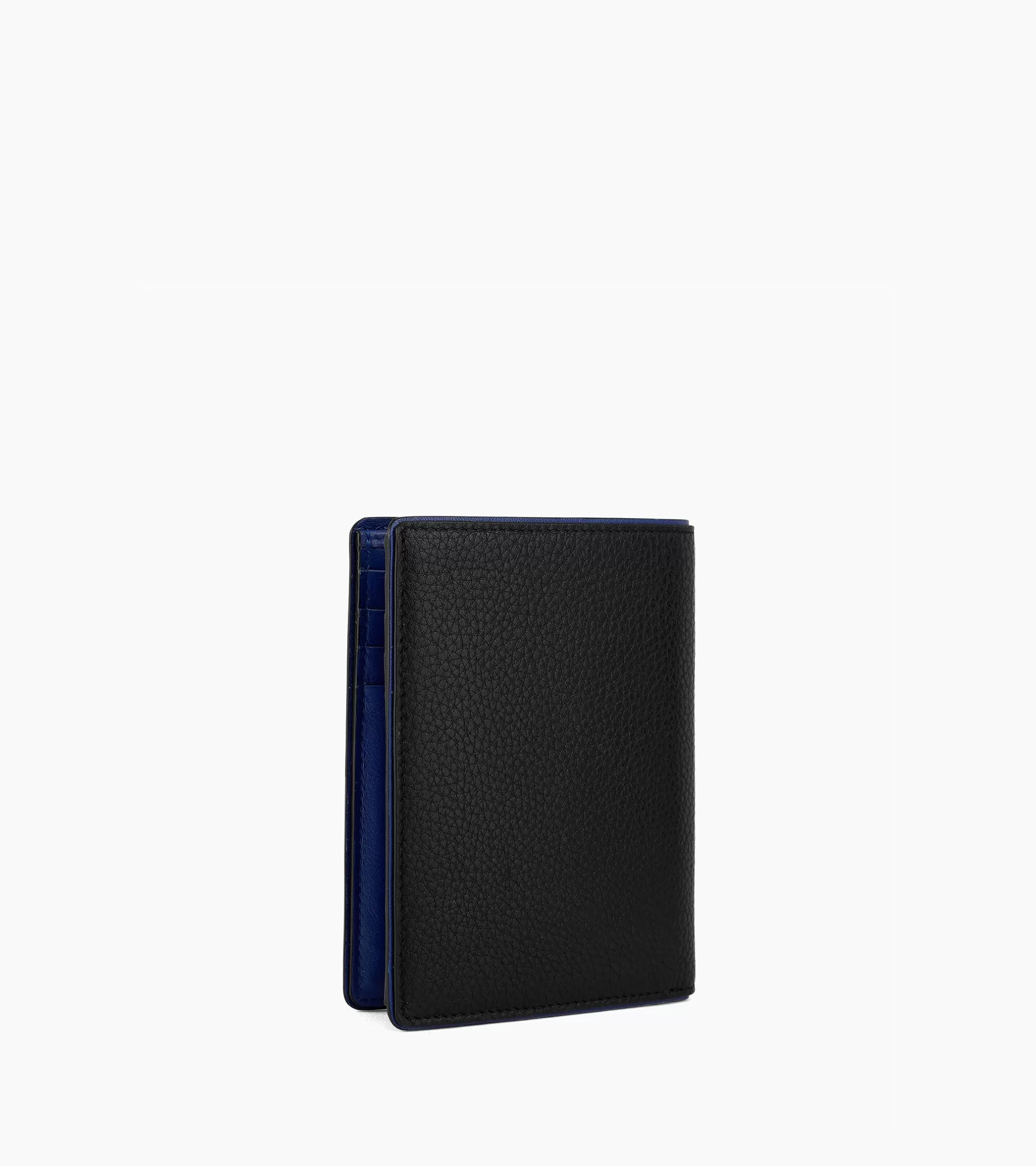 Homme Le Tanneur Portefeuille vertical poche monnaie zippée Augustin en cuir grainé - Black Le Bleu