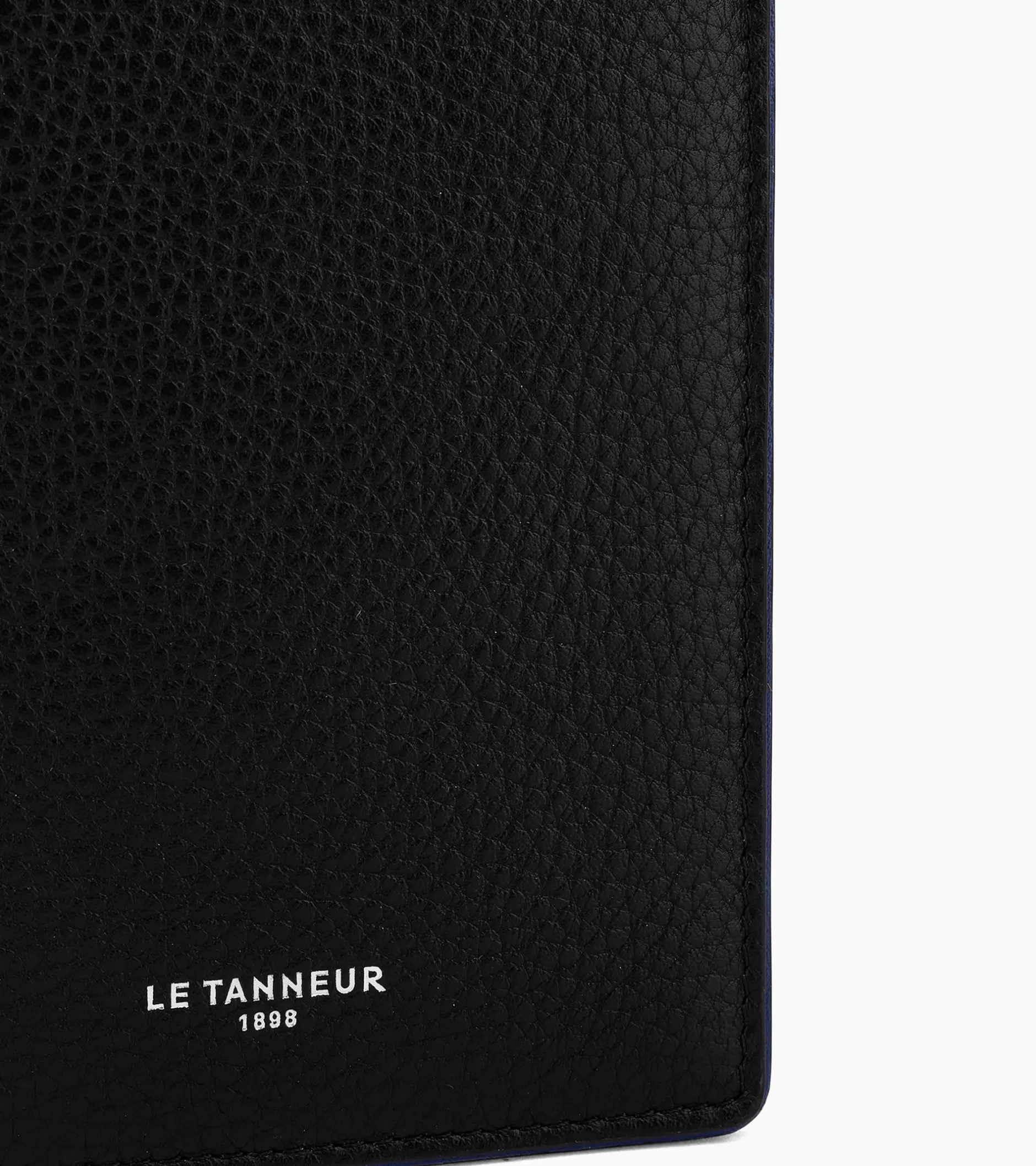 Homme Le Tanneur Portefeuille vertical poche monnaie zippée Augustin en cuir grainé - Black Le Bleu