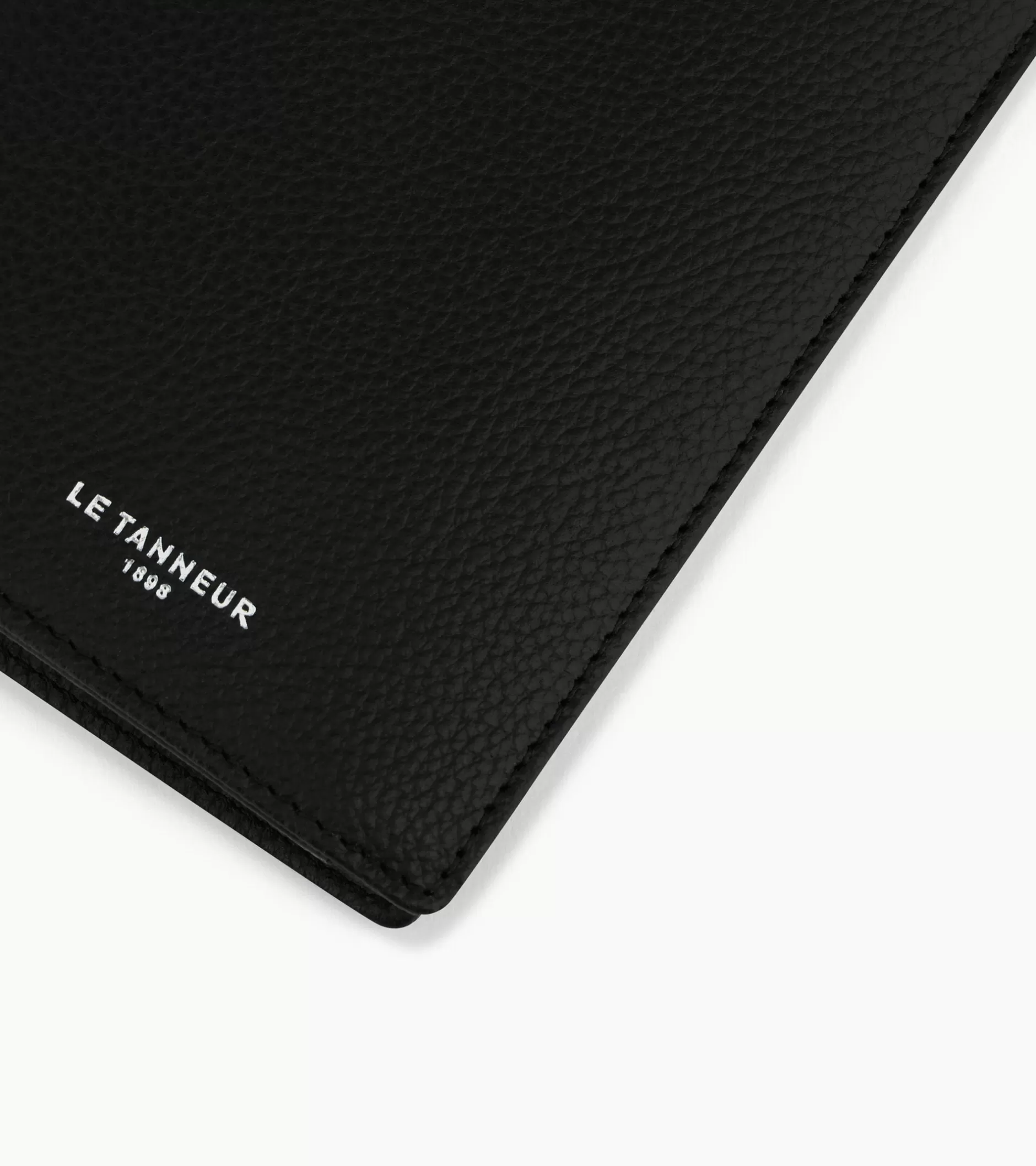 Homme Le Tanneur Portefeuille vertical zippé 2 volets Emile en cuir grainé - Black