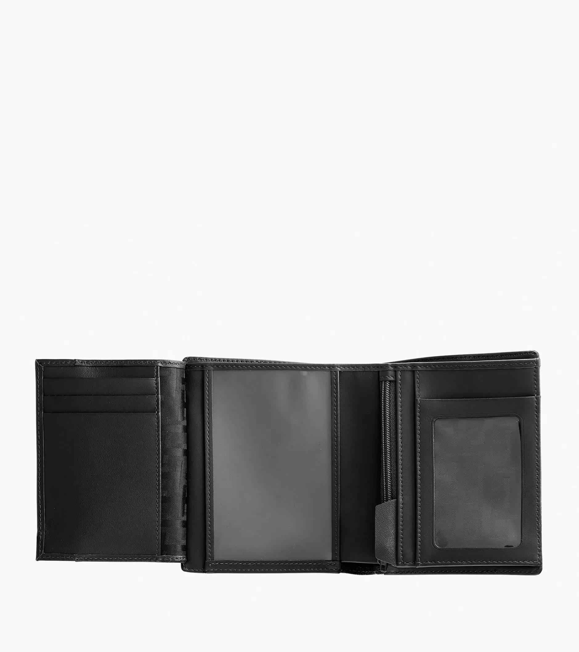 Homme Le Tanneur Portefeuille vertical zippé 2 volets Emile en cuir signature T - Black
