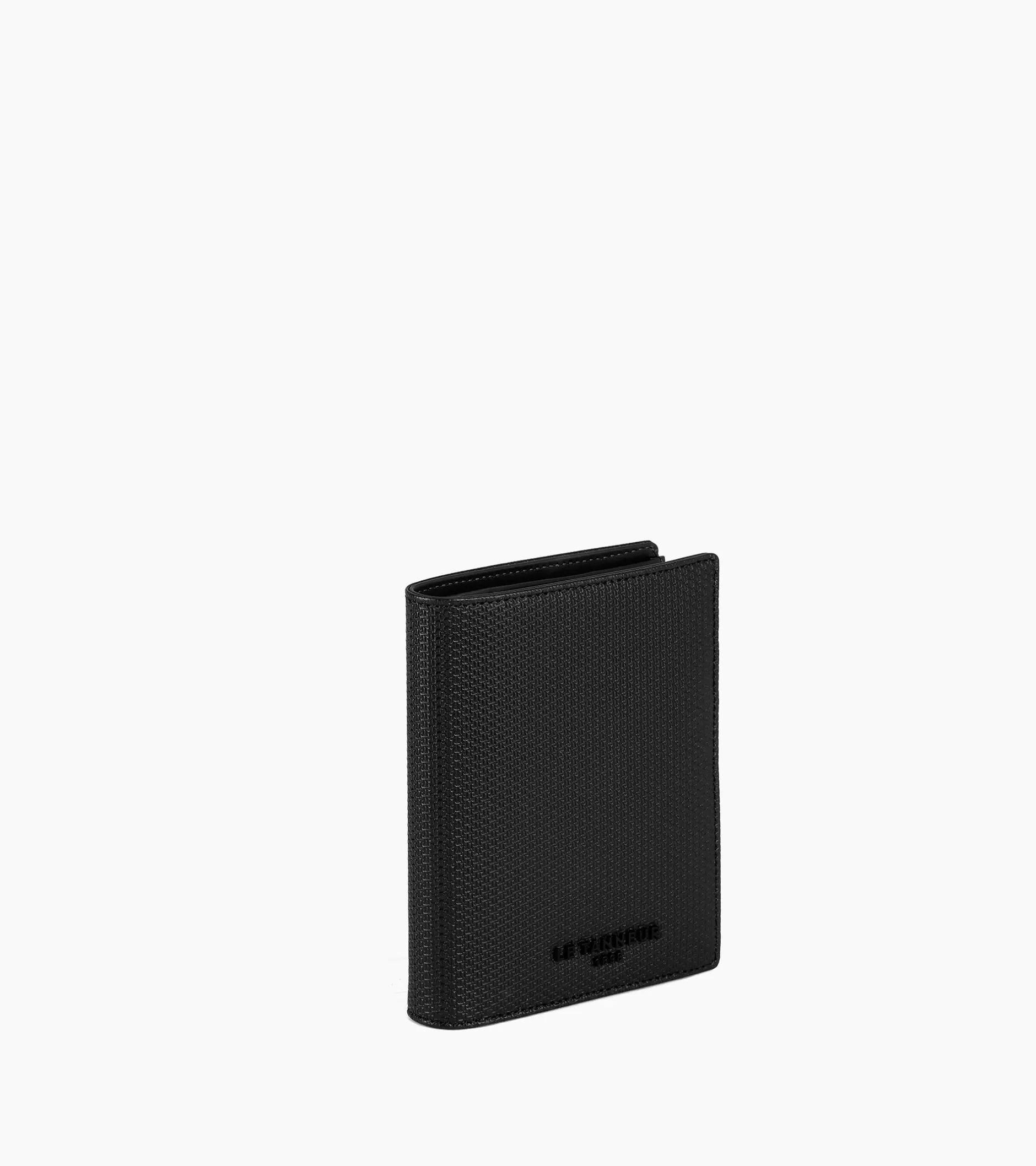Homme Le Tanneur Portefeuille vertical zippé 2 volets Emile en cuir signature T - Black