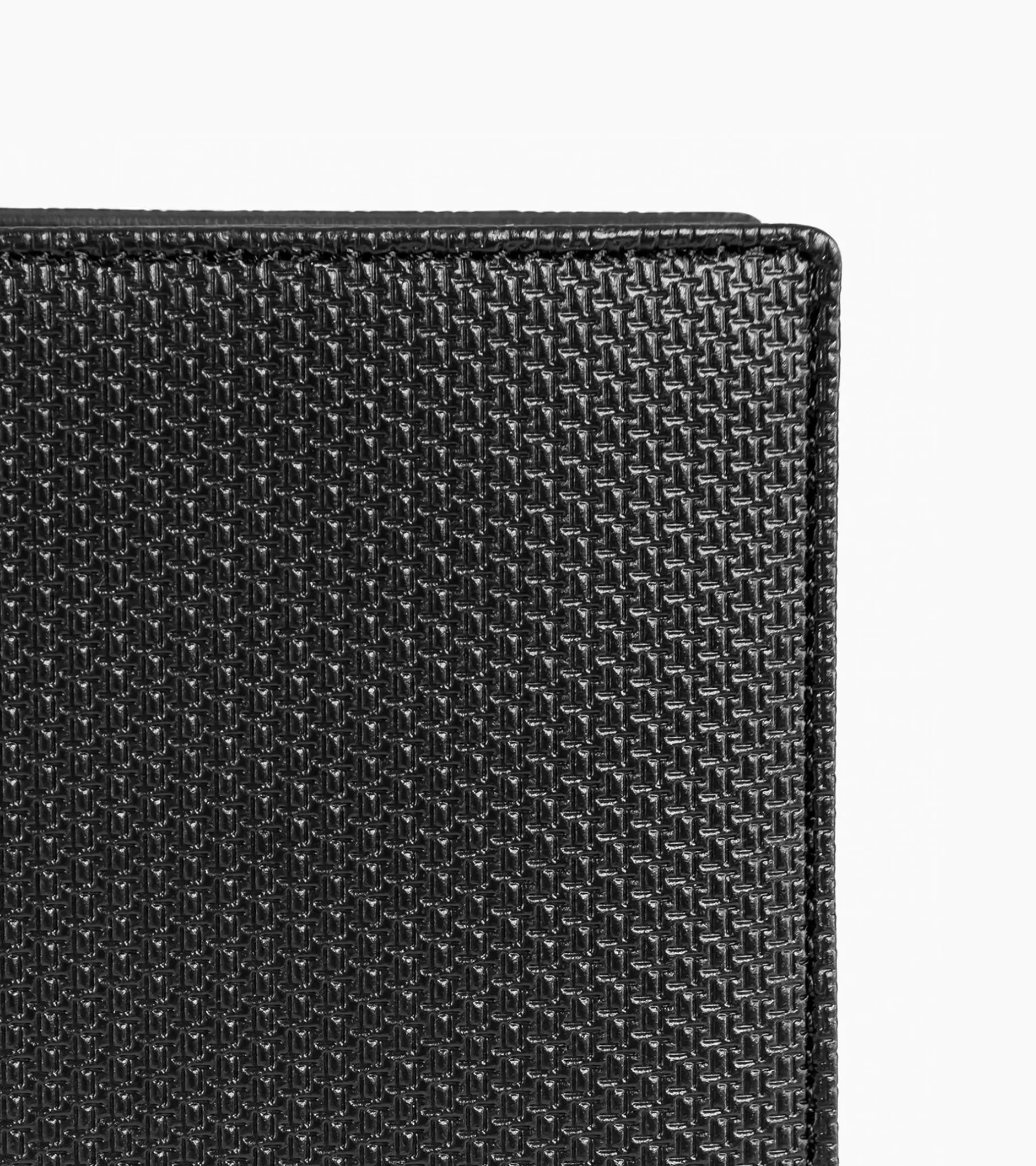 Homme Le Tanneur Portefeuille vertical zippé 2 volets Emile en cuir signature T - Black