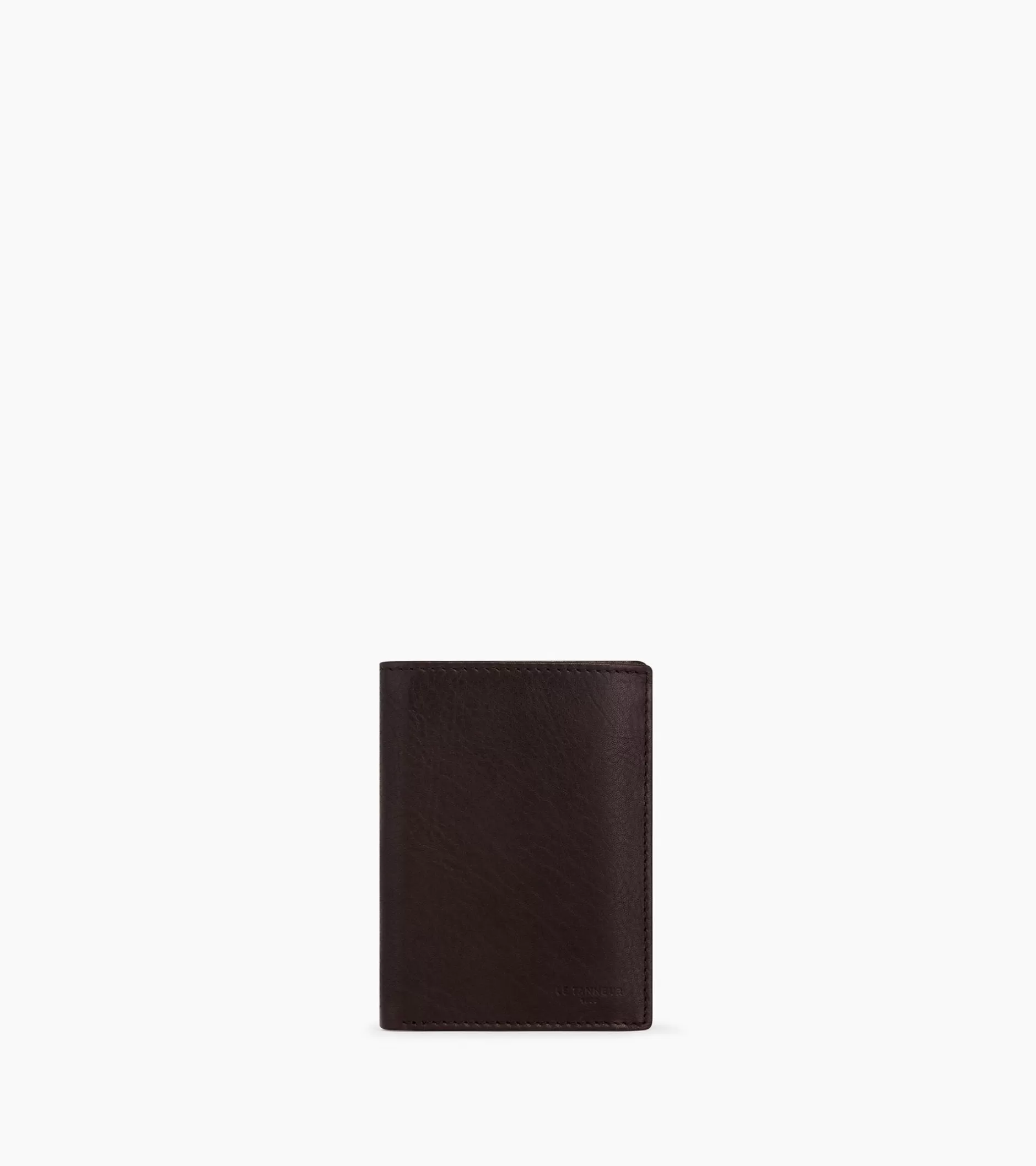 Homme Le Tanneur Portefeuille vertical zippé 2 volets Gary en cuir huilé - Brown