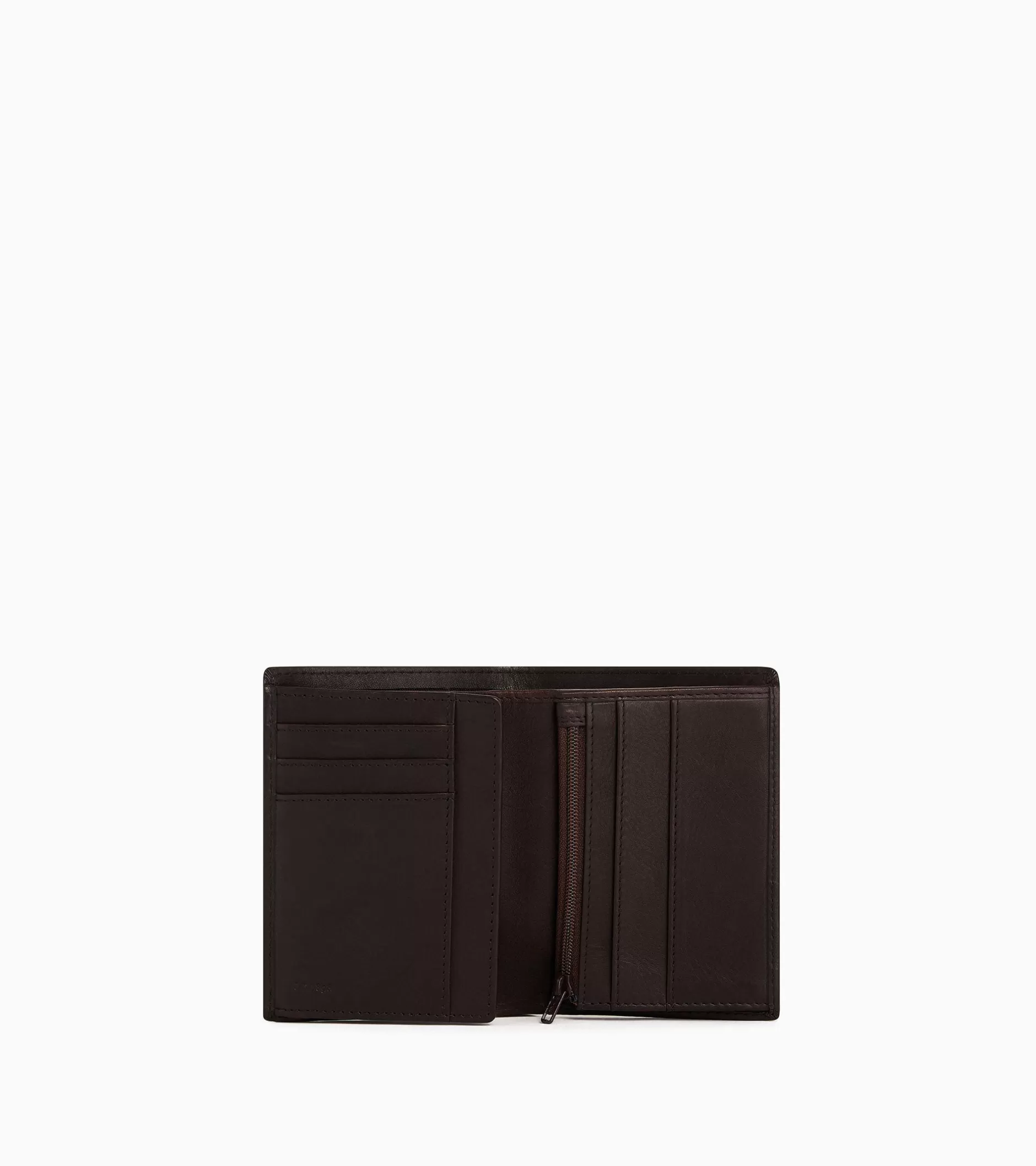 Homme Le Tanneur Portefeuille vertical zippé 2 volets Gary en cuir huilé - Brown