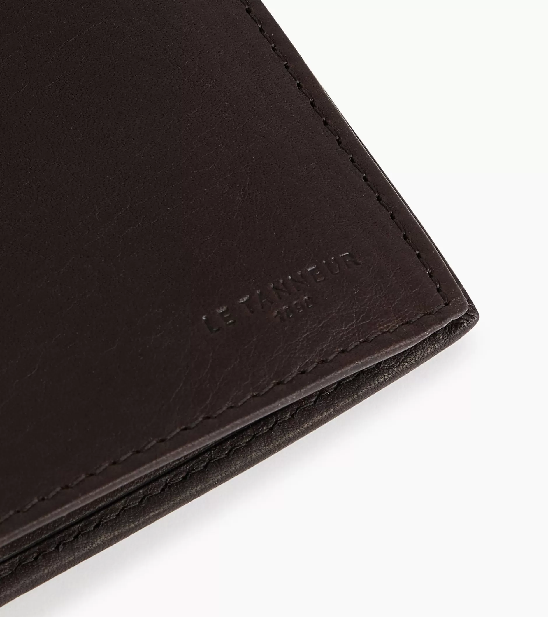 Homme Le Tanneur Portefeuille vertical zippé 2 volets Gary en cuir huilé - Brown