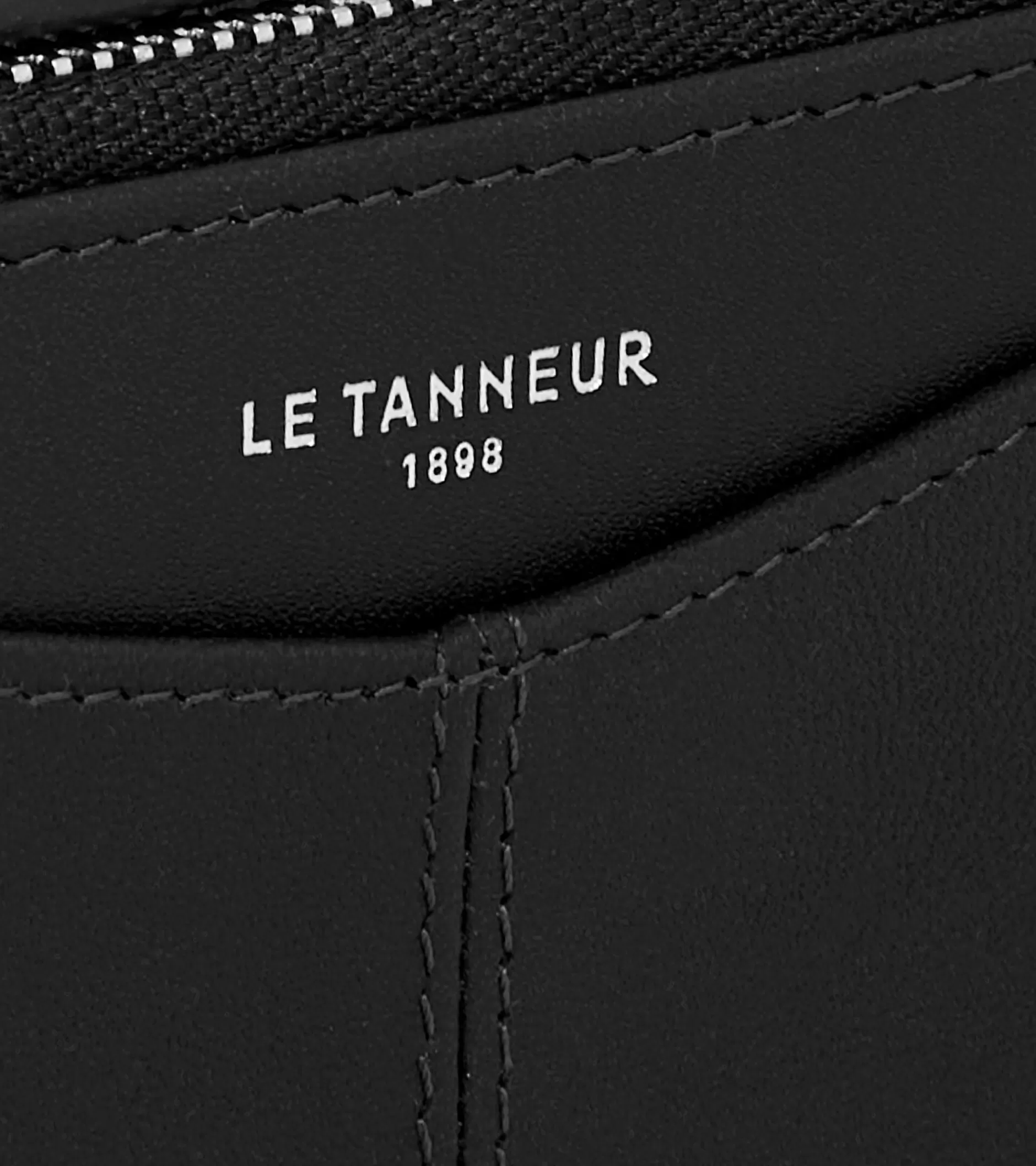 Femme Le Tanneur Portefeuille zippé Charlotte en cuir lisse - Black