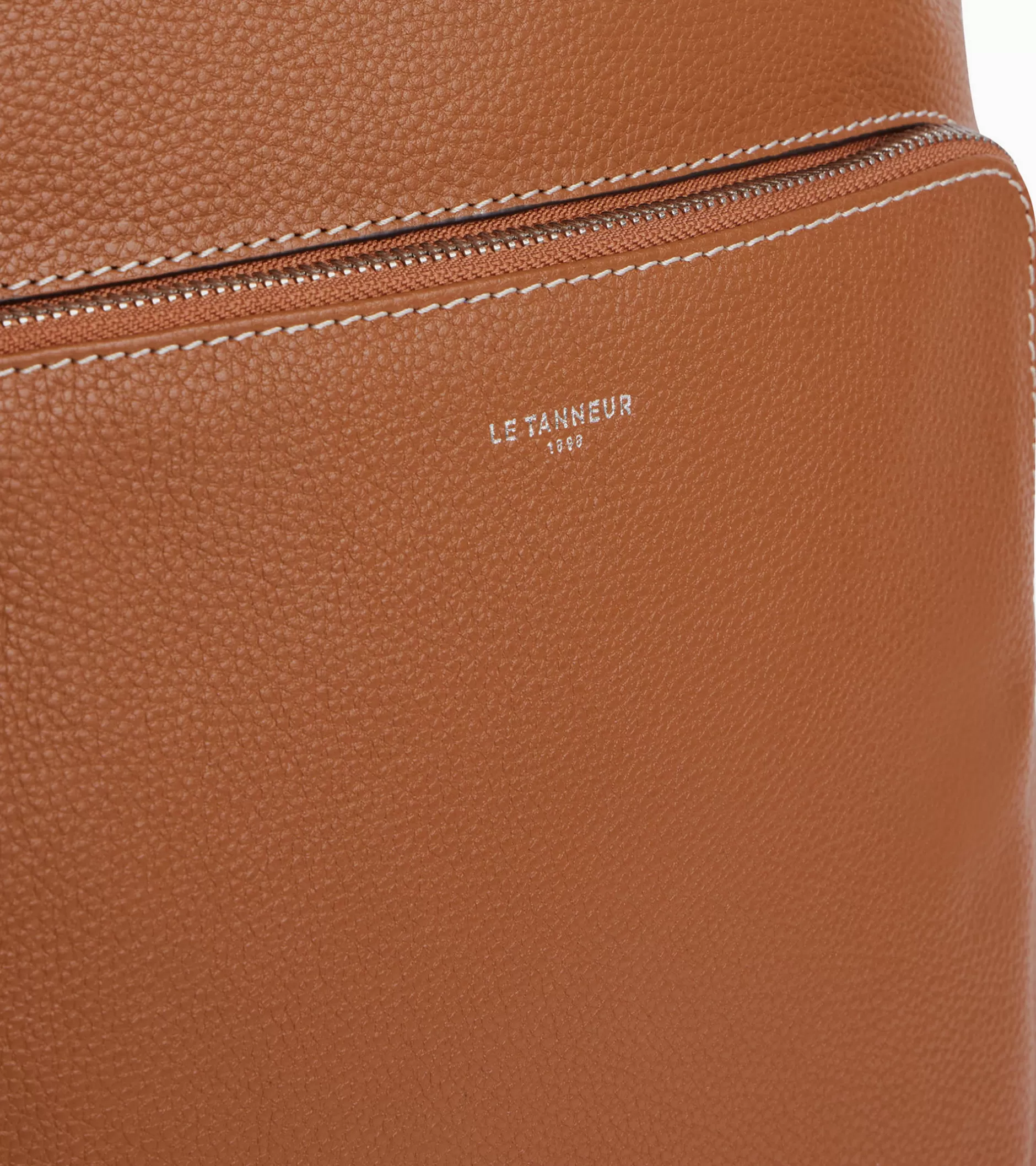 Femme Le Tanneur Sac à dos zippé business Sophie en cuir grainé - Brown Tan