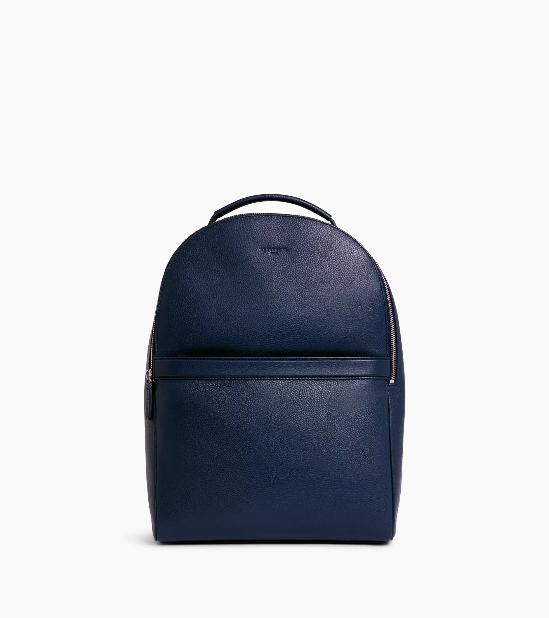 Femme Le Tanneur Sac à dos zippé Charles en cuir grainé - Bleu crépuscule